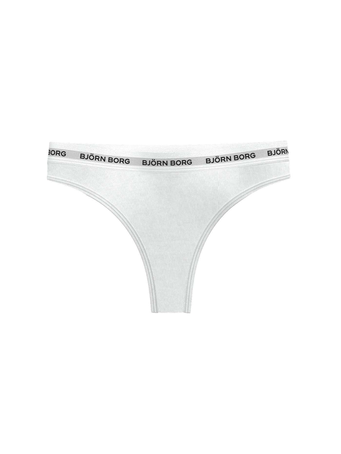 Logo Thongs 3-pack i hvid set forfra i blød bomuldsstretch med midterhøj talje og elastisk linning med logo. - Image 5