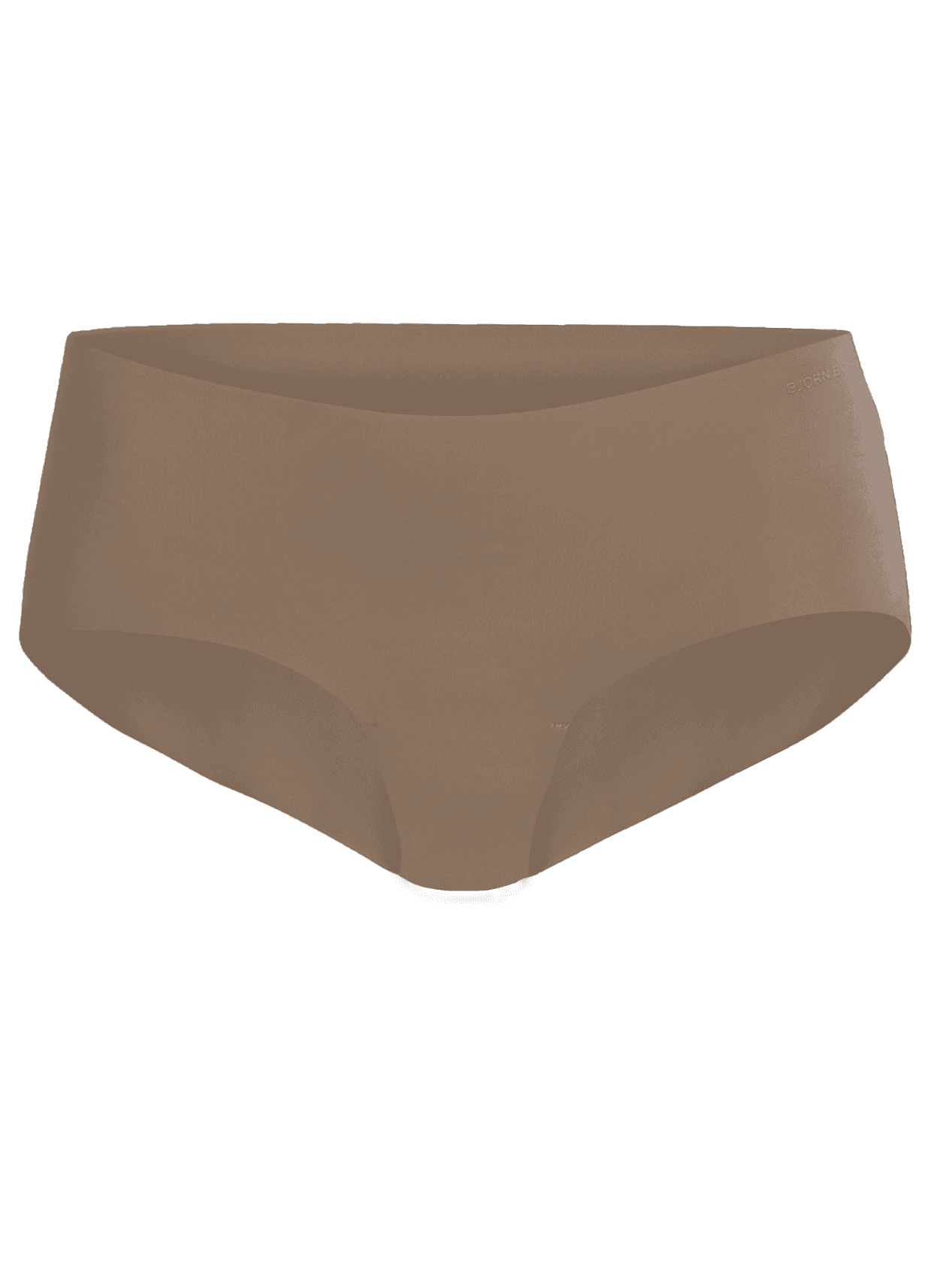 Bruine naadloze Invisible Hipsters 3-pack voor dames met lasergesneden randen en een mid-rise pasvorm, vooraanzicht. - Image 3