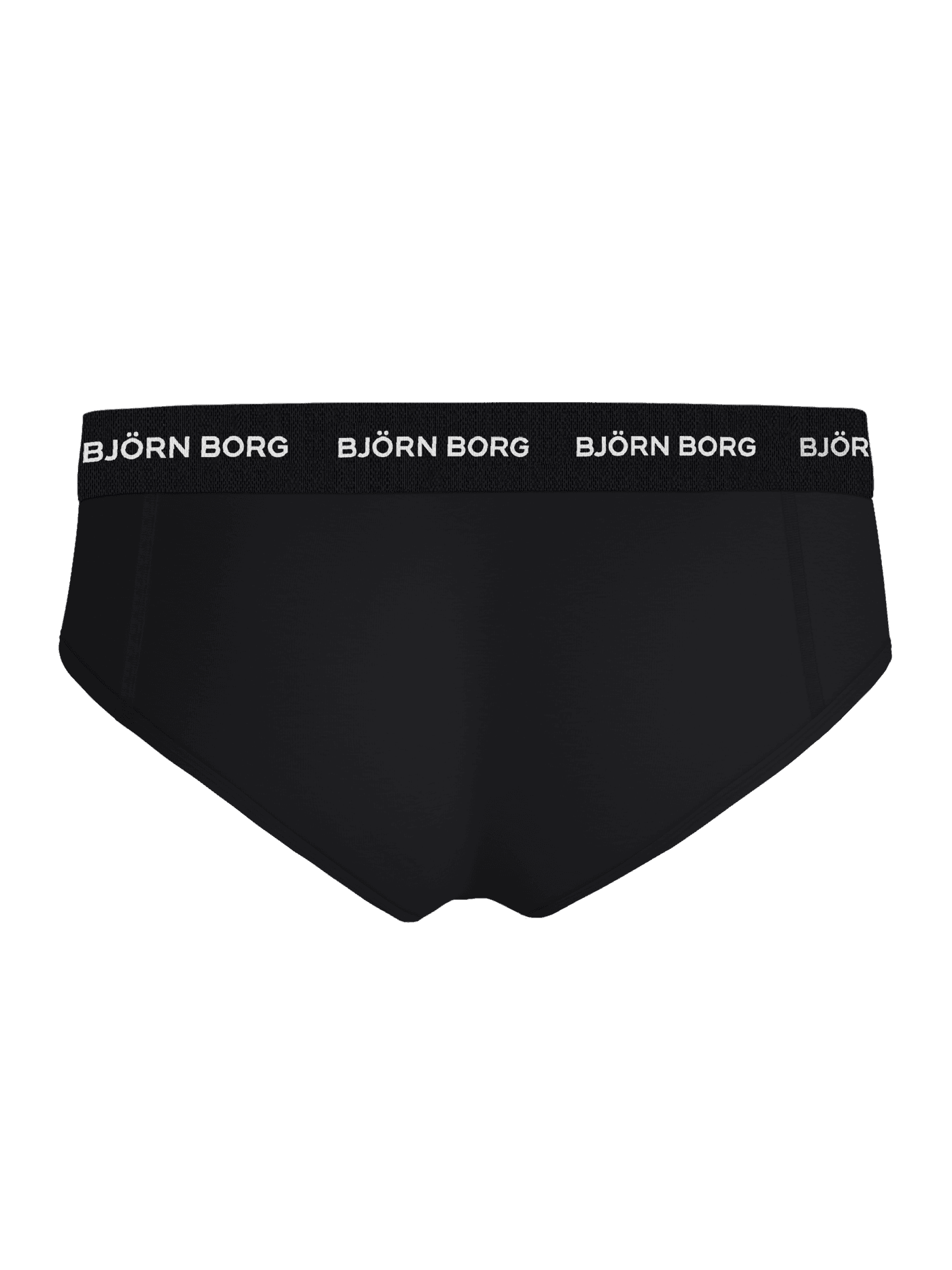 Back view of the black Cotton Stretch Briefs 3-pack for men, featuring a soft microfibre logo waistband. - Image 3