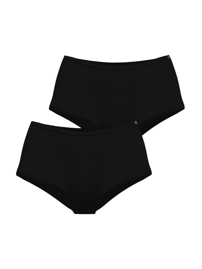 Vue de face du Soft Touch Highwaist Briefs 2-pack noirs en TENCEL™ Lyocell avec logo BORG ton sur ton. - Image 3