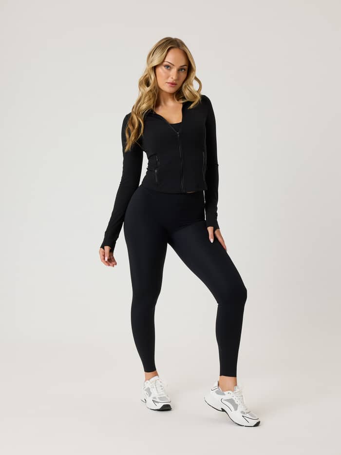 Björn Borg - Alice Stenlöf Soft Zip Midlayer Black Beauty