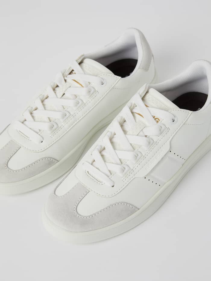 White Björn Borg Men’s sneakers T2500 in synthetic leather and suede featuring a tennis silhouette and gold logo. - Image 2