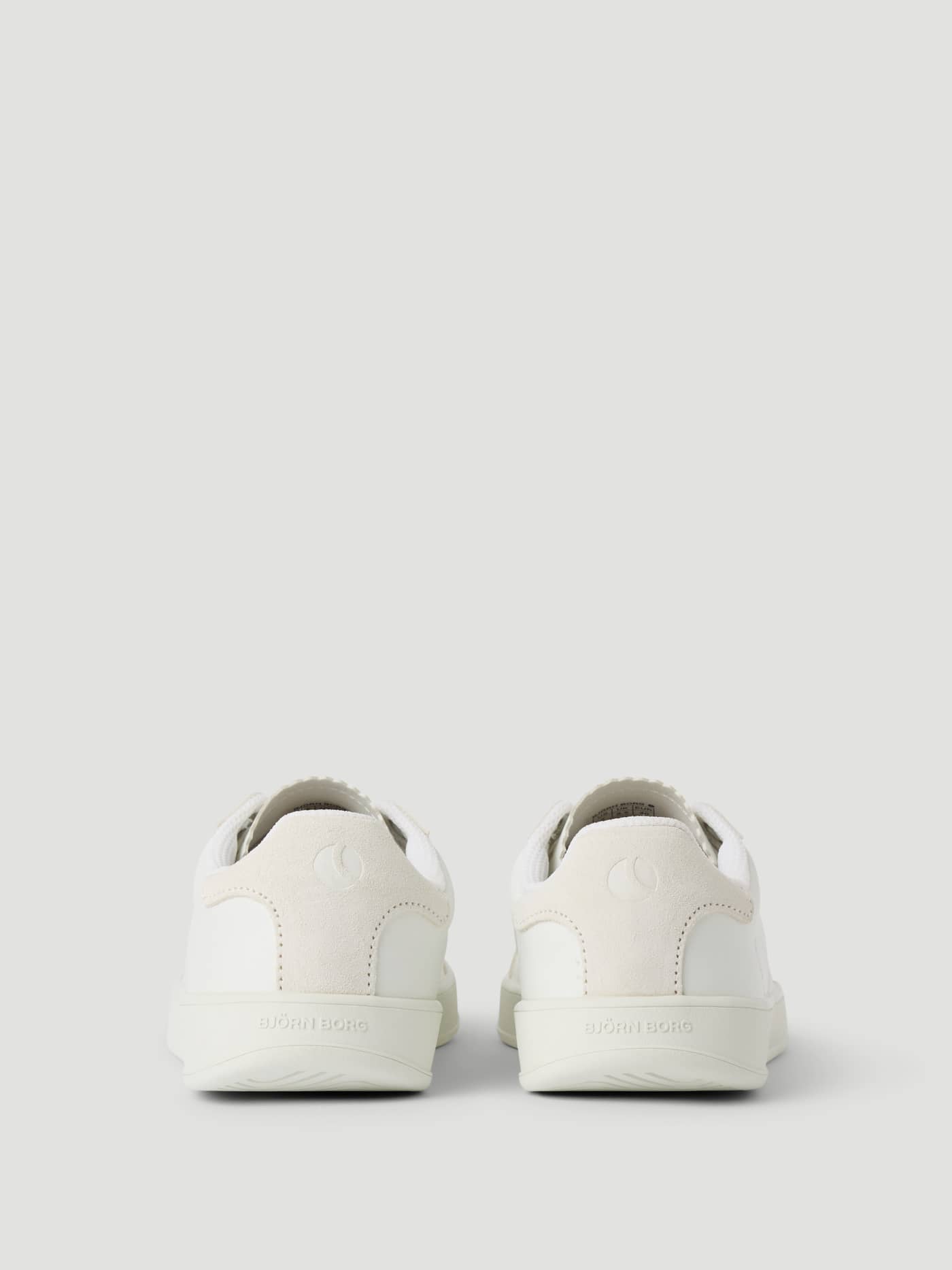 Back view of the Women’s Sneakers T2500 in White, featuring a stylish tennis silhouette and suede accents. - Image 3