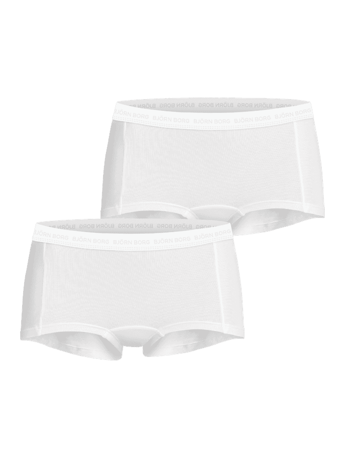 Everyday Cotton Boxers Shorts 2-pack in Brilliant White (Weiß) aus weicher Bio-Baumwolle mit weißem Logo-Bund. - Image 2
