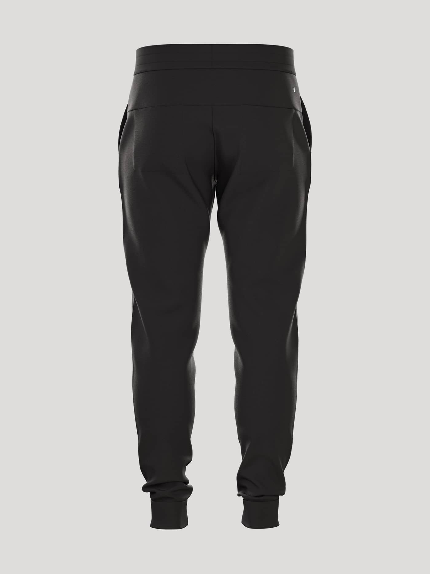 Vista posterior de Borg Essential 1 Sweatpants en Black Beauty (Negro) de hombre con logo de tenis blanco para tiempo libre. - Image 3