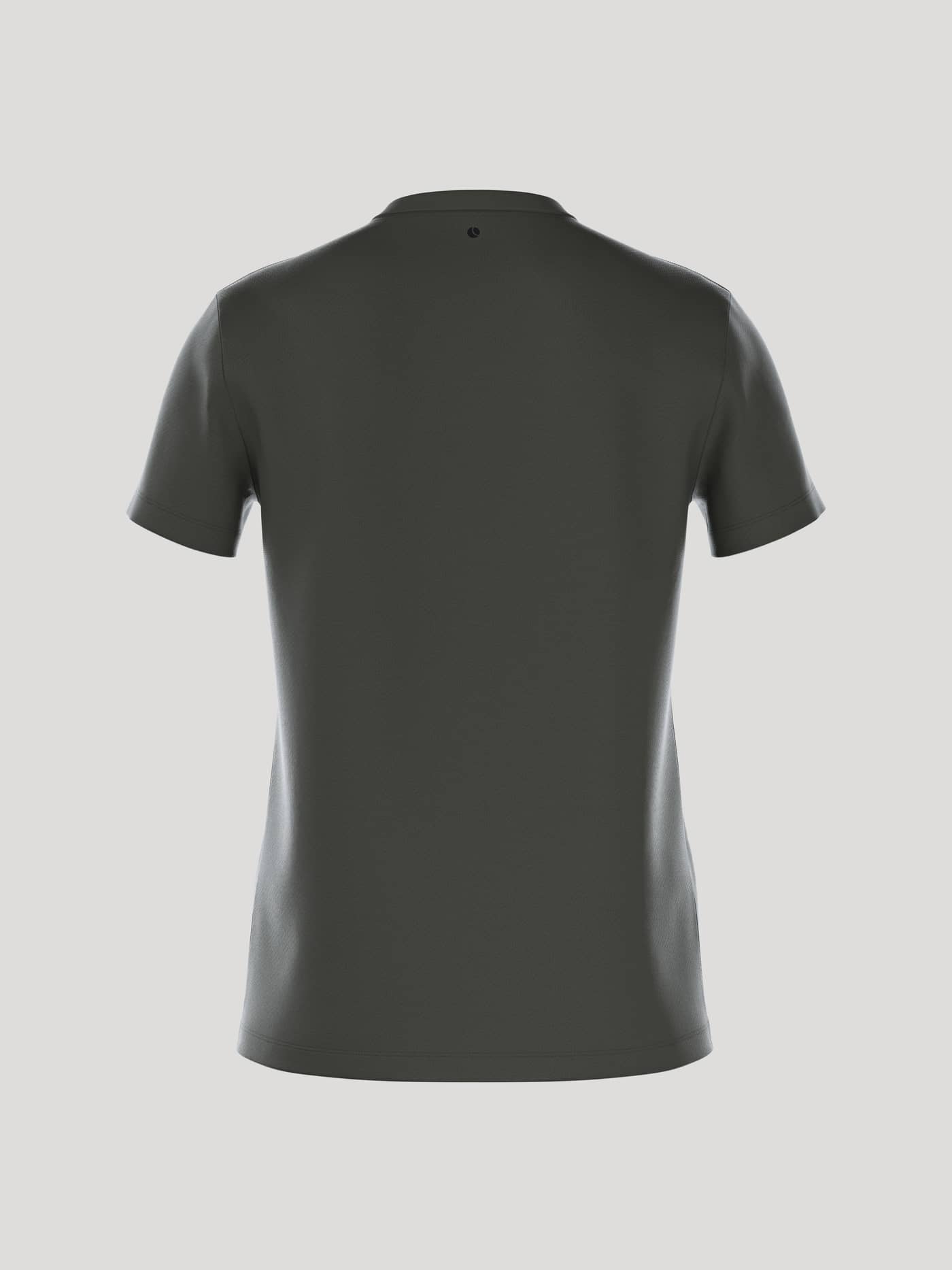 Borg Essential 1 T-Shirt i Peat (Grøn) set bagfra til mænd i bomuld med en stilfuld pasform og lille sort logo. - Image 3