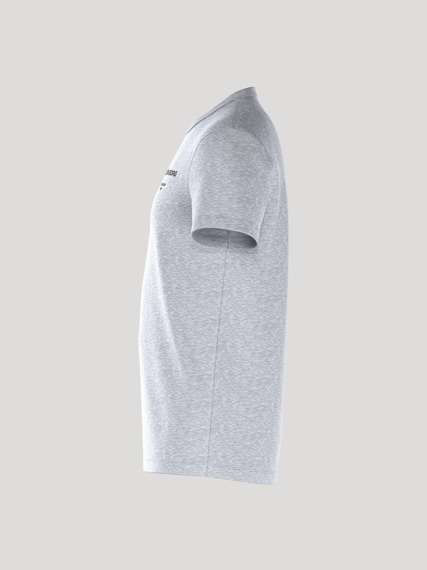 Borg Essential 1 T-Shirt i Light Grey Melange (Grå) set fra siden i blød bomuld med et sort logo og god pasform til mænd. - Image 4