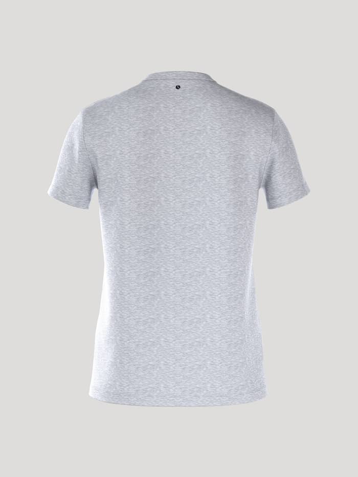 Borg Essential 1 T-Shirt i Light Grey Melange (Grå) set bagfra i blød bomuld med et lille sort logo til fritid. - Image 3