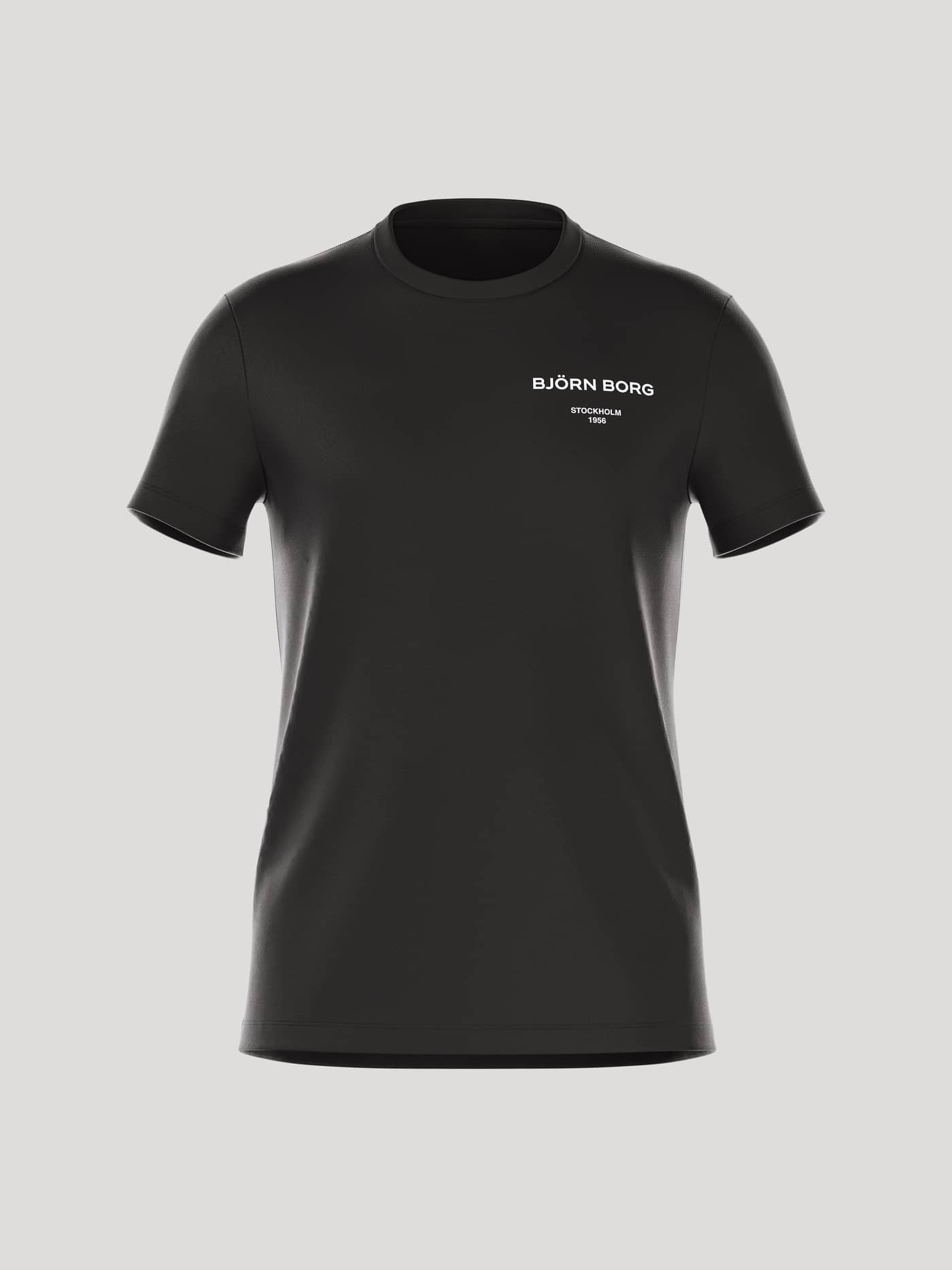 Borg Essential 1 T-Shirt i Black Beauty (Sort) set forfra i bomuld med hvidt logo til fritidsbrug. - Image 1