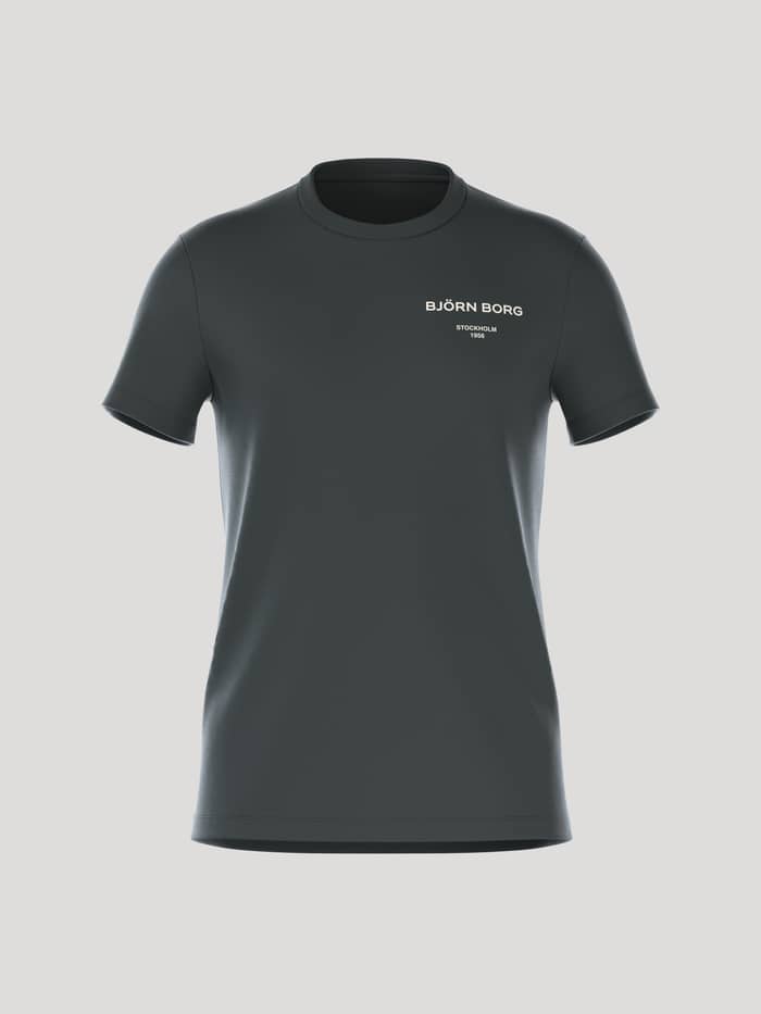 Vista frontal de la Borg Essential 1 T-Shirt en Urban Chic (Verde) de algodón con logo blanco para un estilo de ocio.