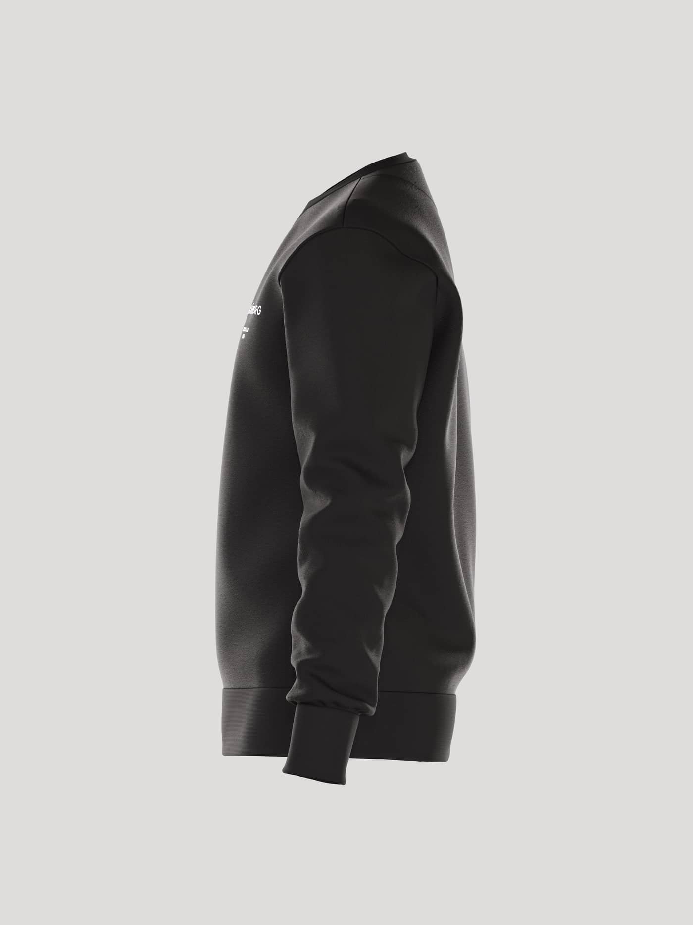 Borg Essential 1 Sweatshirt in Black Beauty (Zwart) voor heren, getoond in zijaanzicht met een stijlvolle pasvorm. - Image 4