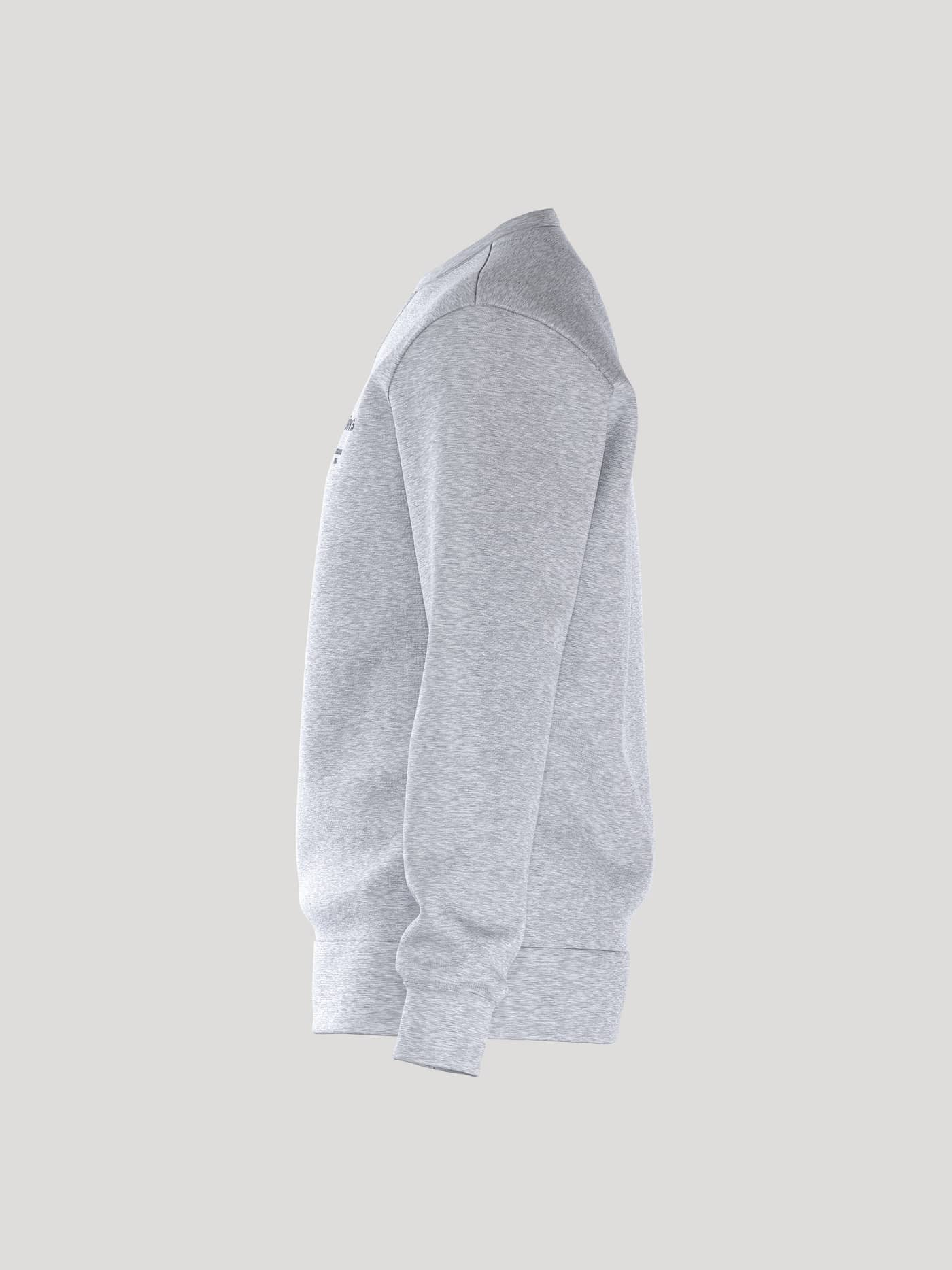Side view of the men's Borg Essential 1 Sweatshirt in light grey melange. - Image 4