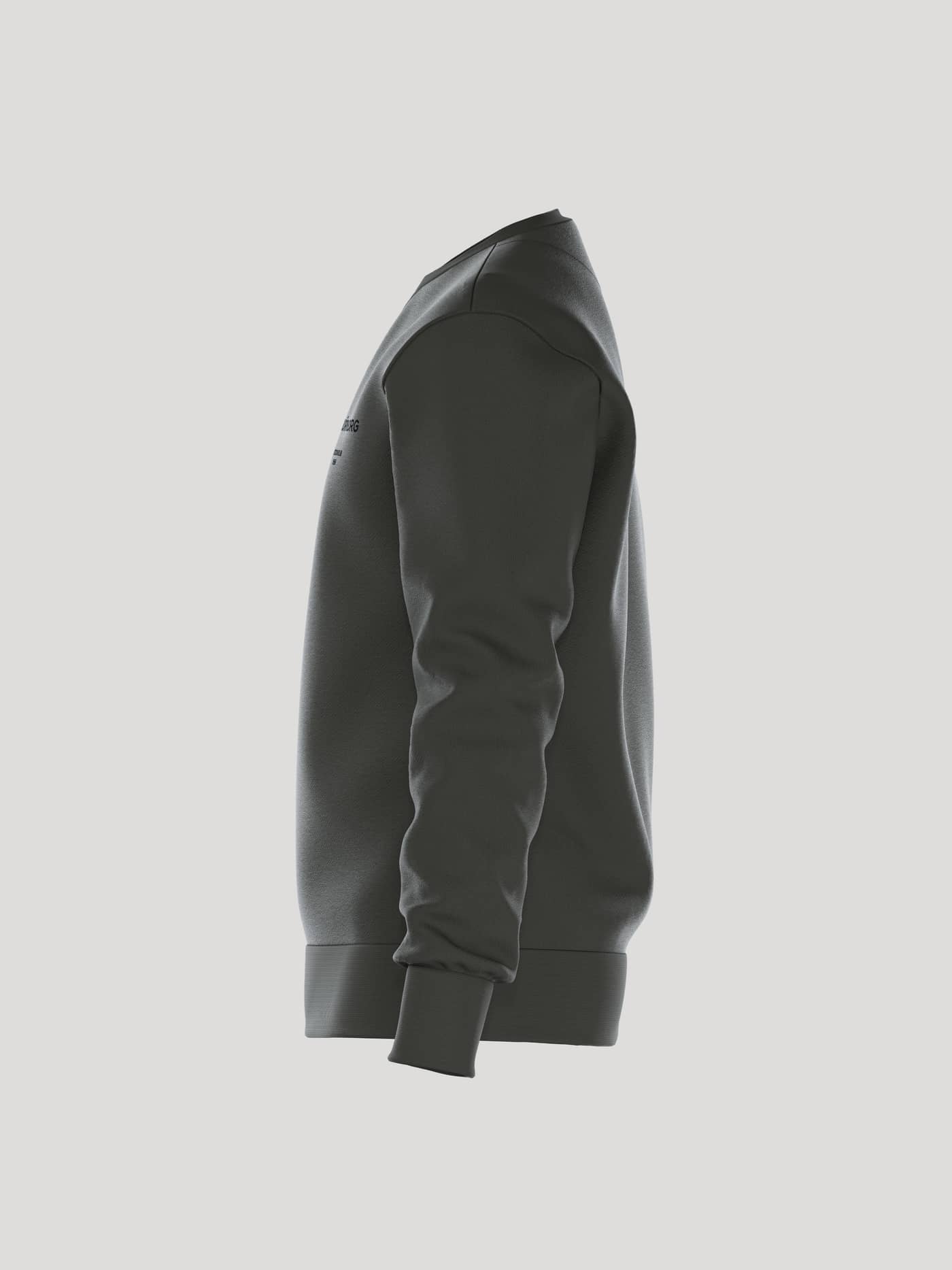 Side view of the men's Borg Essential 1 Sweatshirt in a peat color. - Image 4