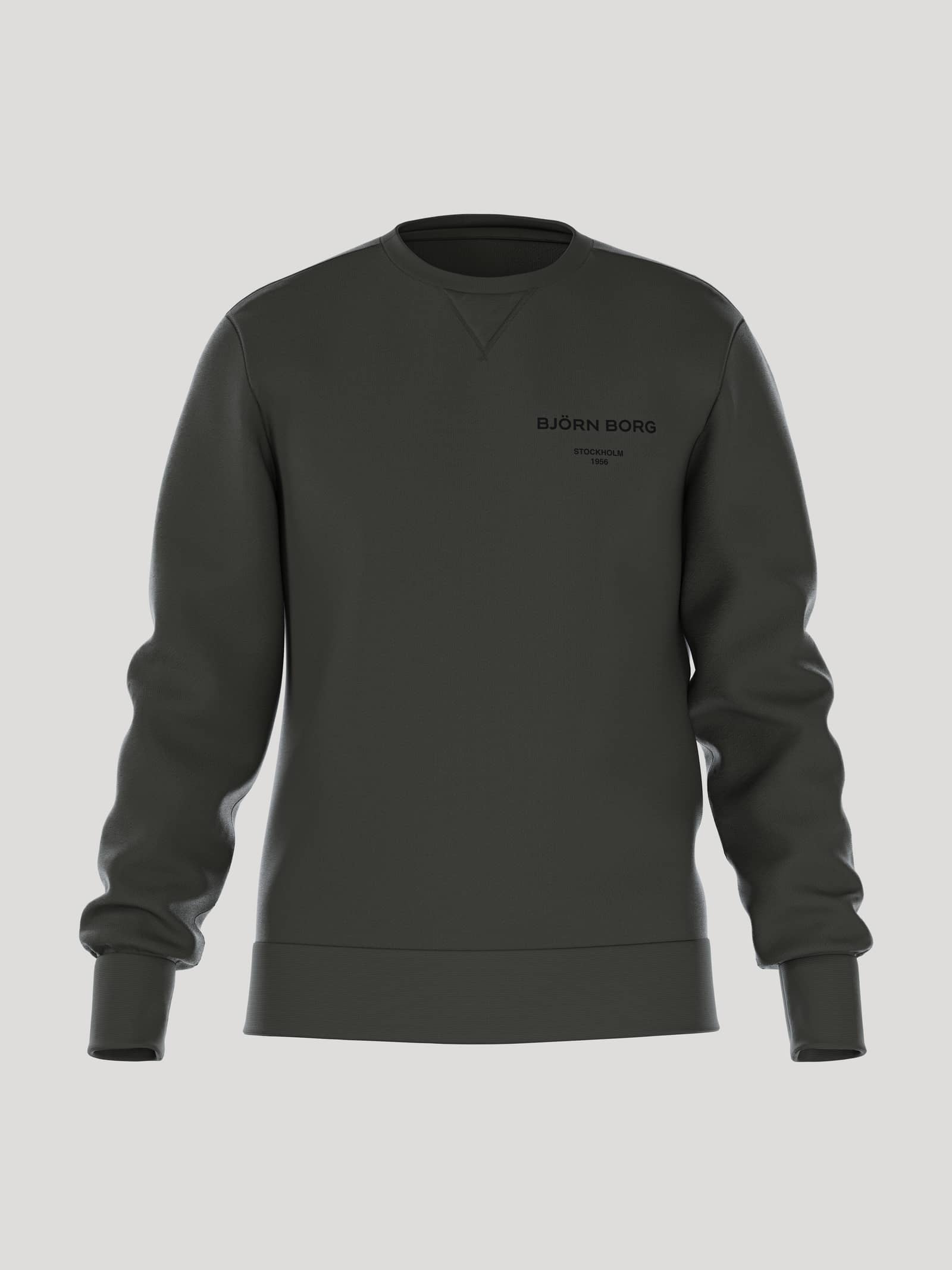 Front view of the men's Borg Essential 1 Sweatshirt in Peat. - Image 1