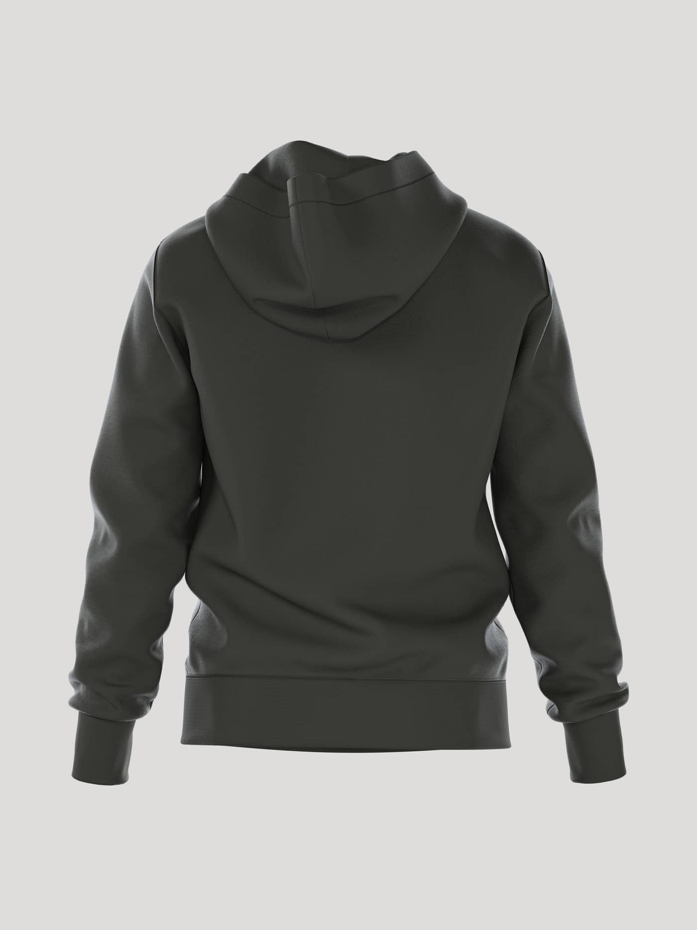Back view of the men's Borg Essential 1 Hoodie in Peat. - Image 3