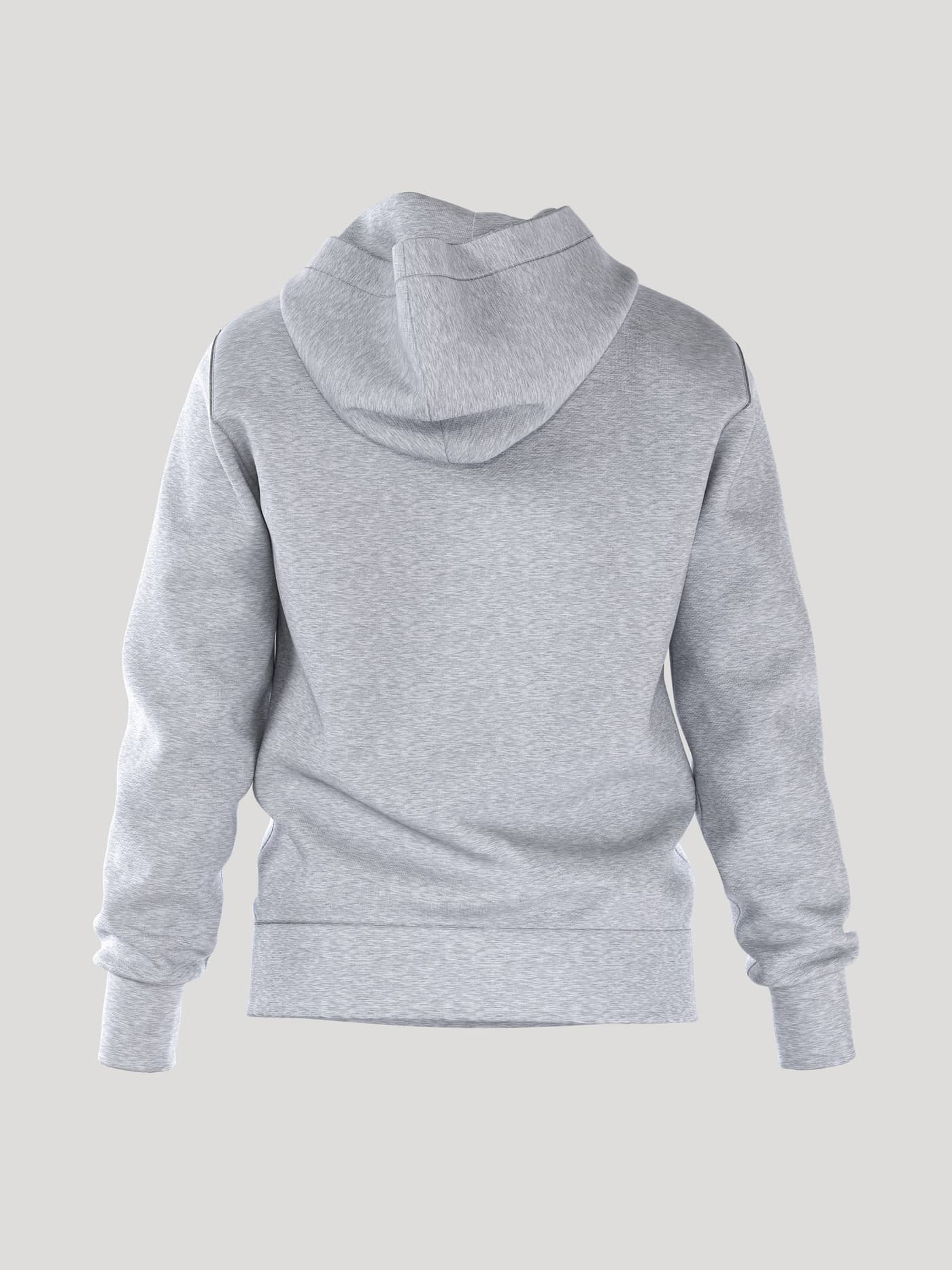 Rückansicht des Borg Essential 1 Hoodie für Herren in Light Grey Melange (Grau) mit stilvollem Fit für die Freizeit. - Image 3