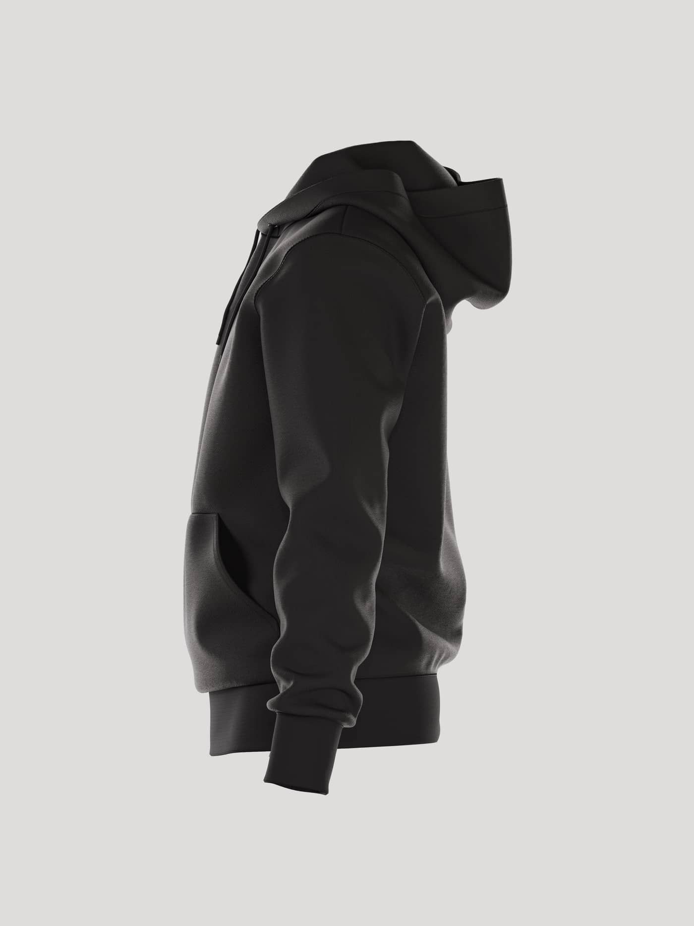 Seitenansicht des Borg Essential 1 Hoodie in Black Beauty (Schwarz) mit stilvoller Passform und Funktion für die Freizeit. - Image 4