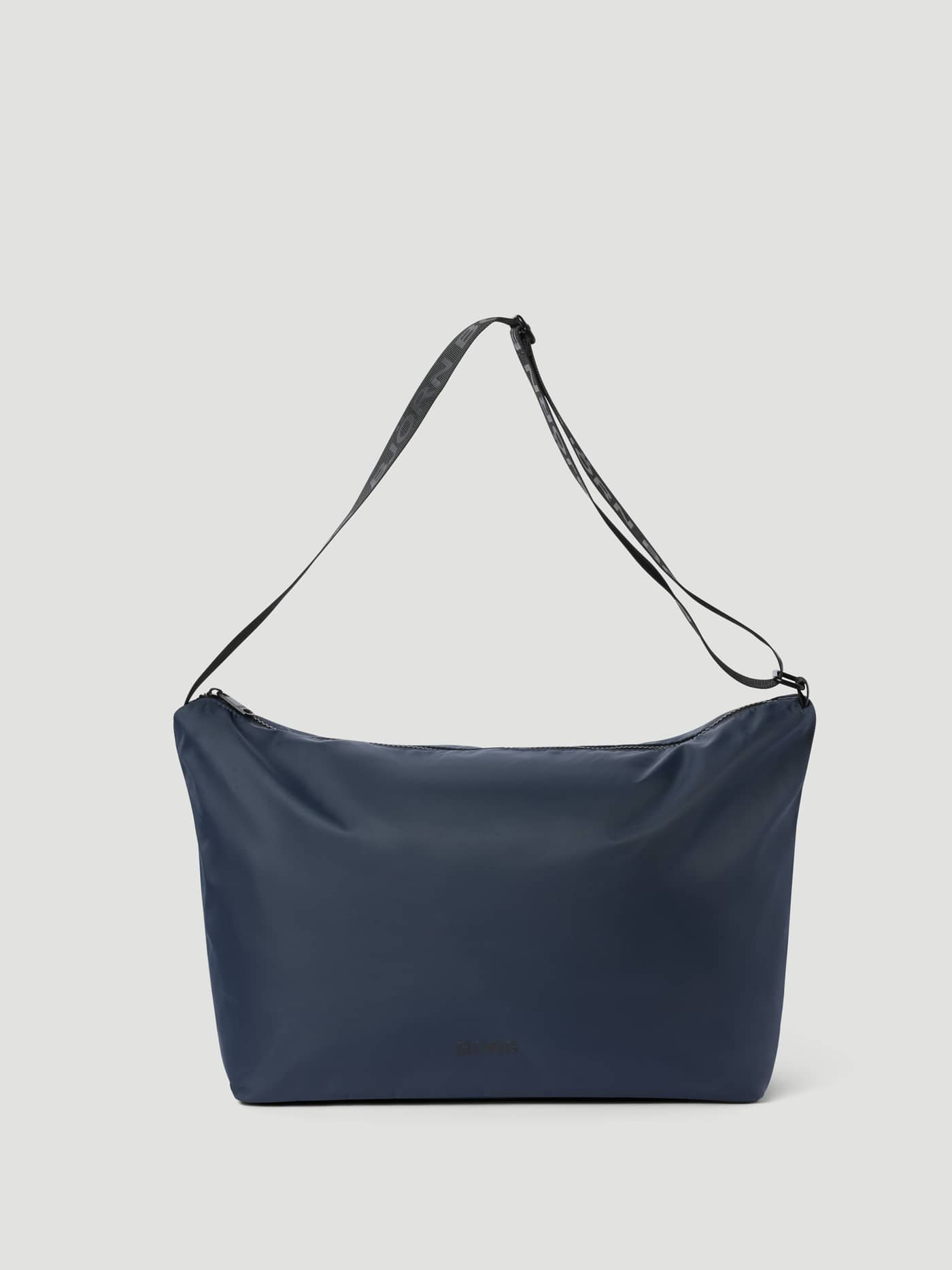 Borg Classic Shoulder Bag 13L in Odyssey Gray (Blue) featuring a black logo strap and recycled polyester for training. - Image 1