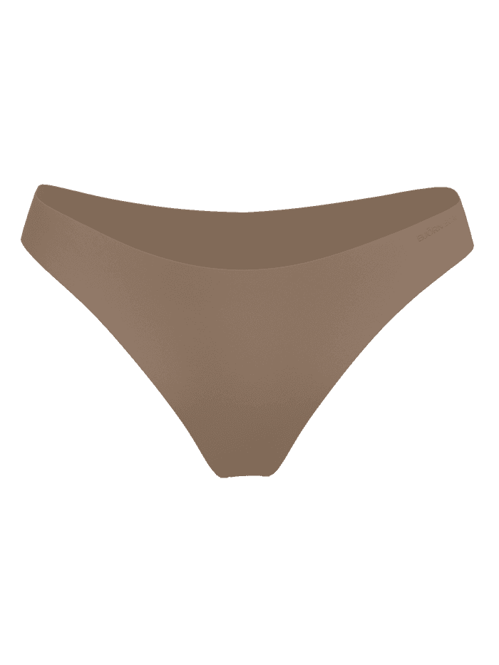 Bruine Invisible Briefs 3-pack van zachte microvezel-jersey met naadloze pasvorm en ton-sur-ton logo, vooraanzicht. - Image 4