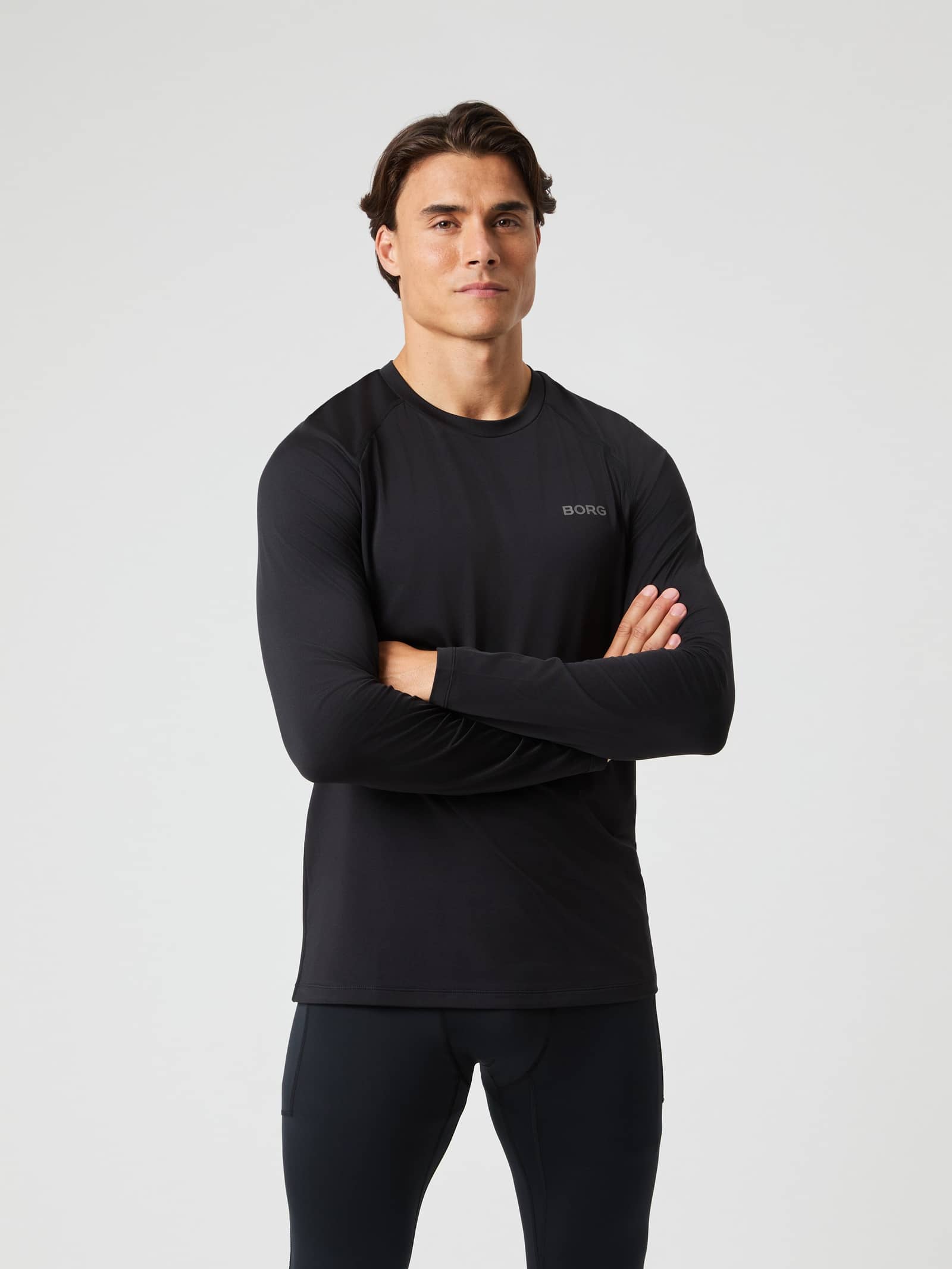 Björn Borg - Borg Performance Long Sleeve Brushed T-Shirt Black Beauty Men - Image 1