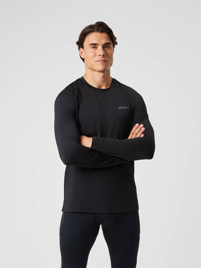Björn Borg - Borg Performance Long Sleeve Brushed T-Shirt Black Beauty