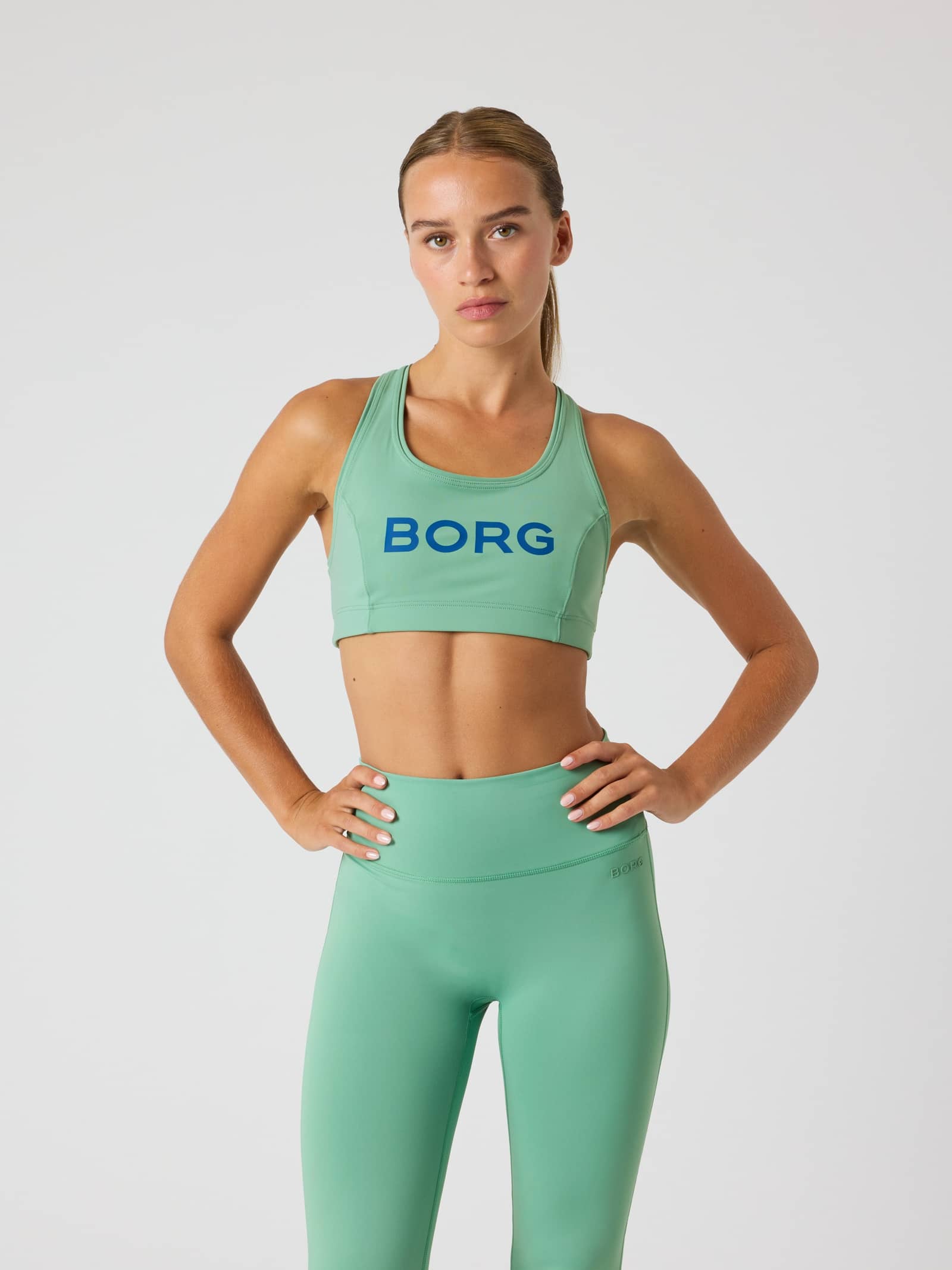 Björn Borg - Borg Mid Support Sports Bra Malachite Green Dames - Image 1