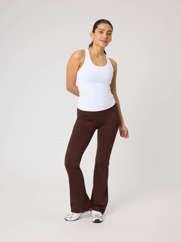 Borg Soft Racerback Tank Top in Brilliant White (White) shown in a full-body front view for a slim training fit. - Image 3