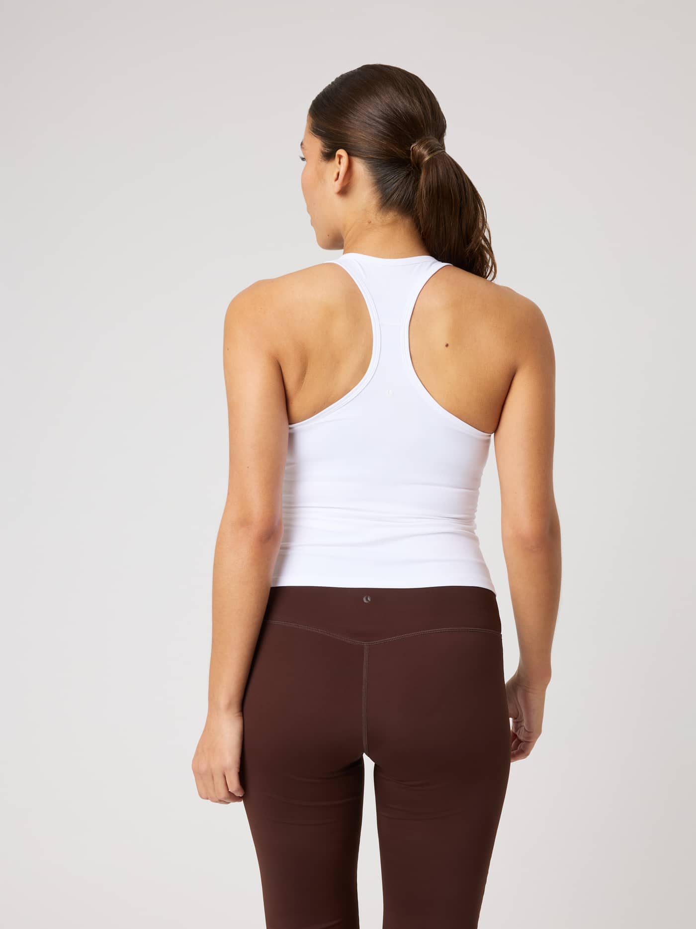 Back view of the Borg Soft Racerback Tank Top in Brilliant White (White) for a comfortable training performance. - Image 2