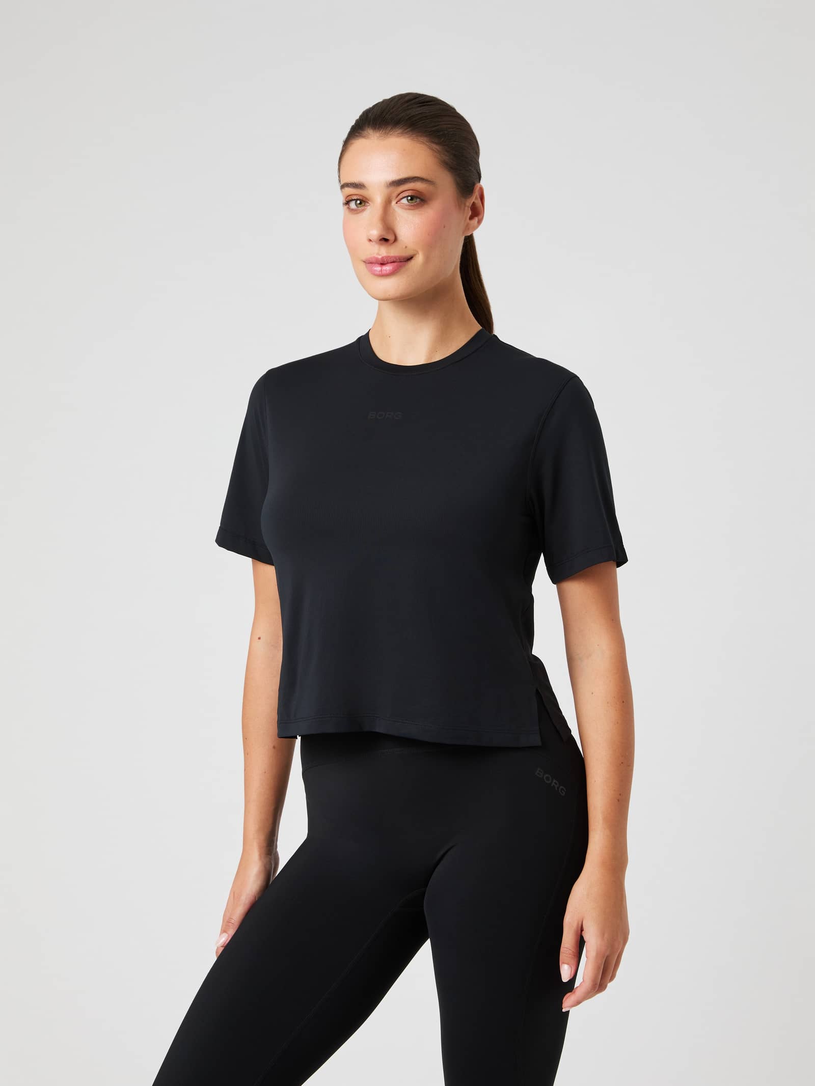 Björn Borg - Borg Cropped T-Shirt Black Beauty Dames - Image 1