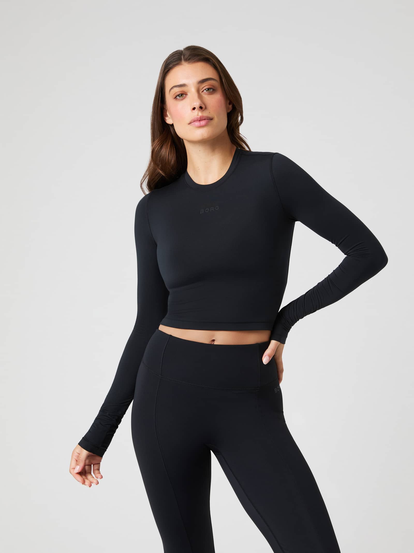 Björn Borg - Studio Soft Cropped Longsleeve Black Beauty Dam - Image 1