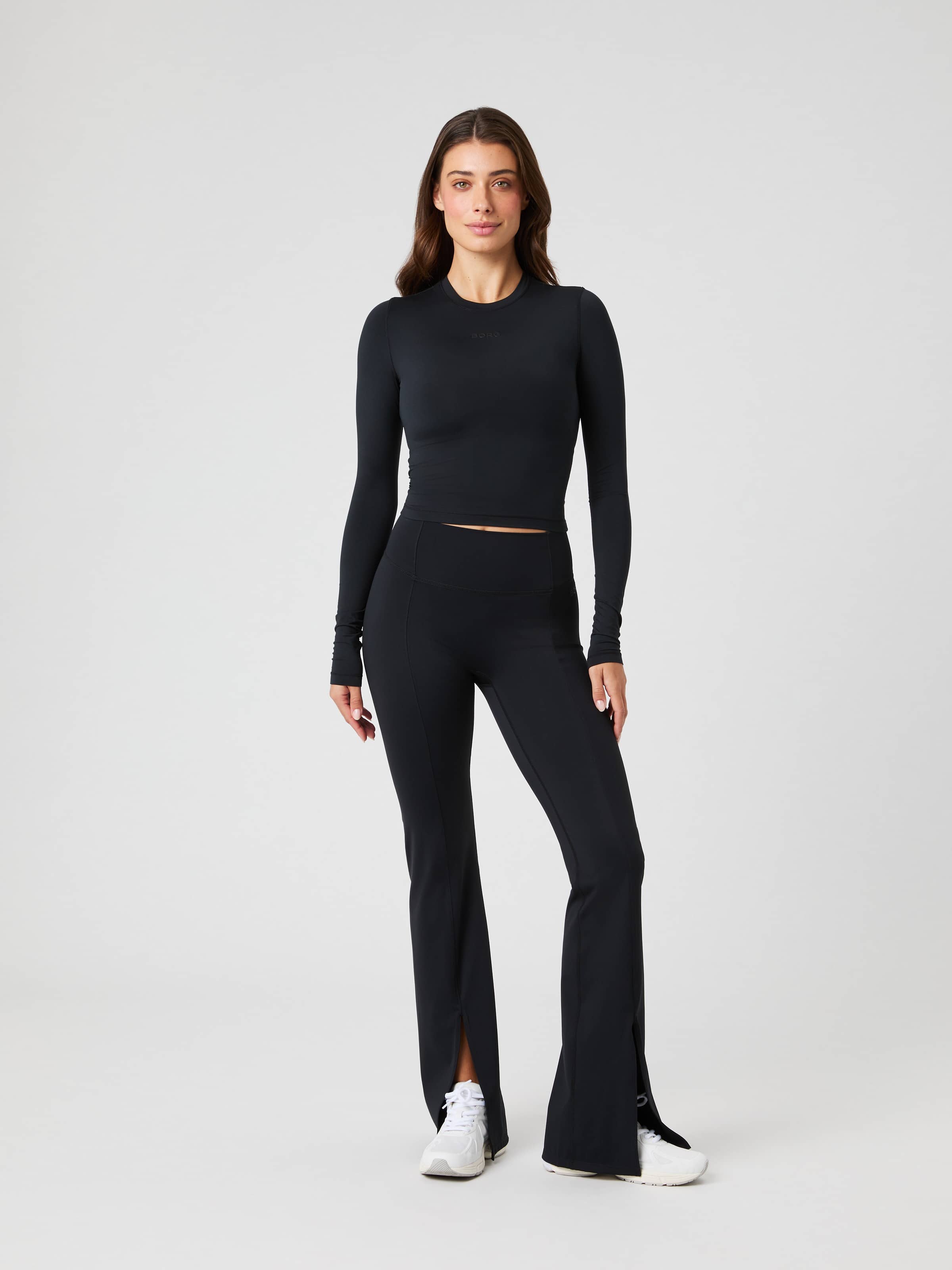 Studio Flared Slit Tights - Women - Black Beauty | Björn Borg