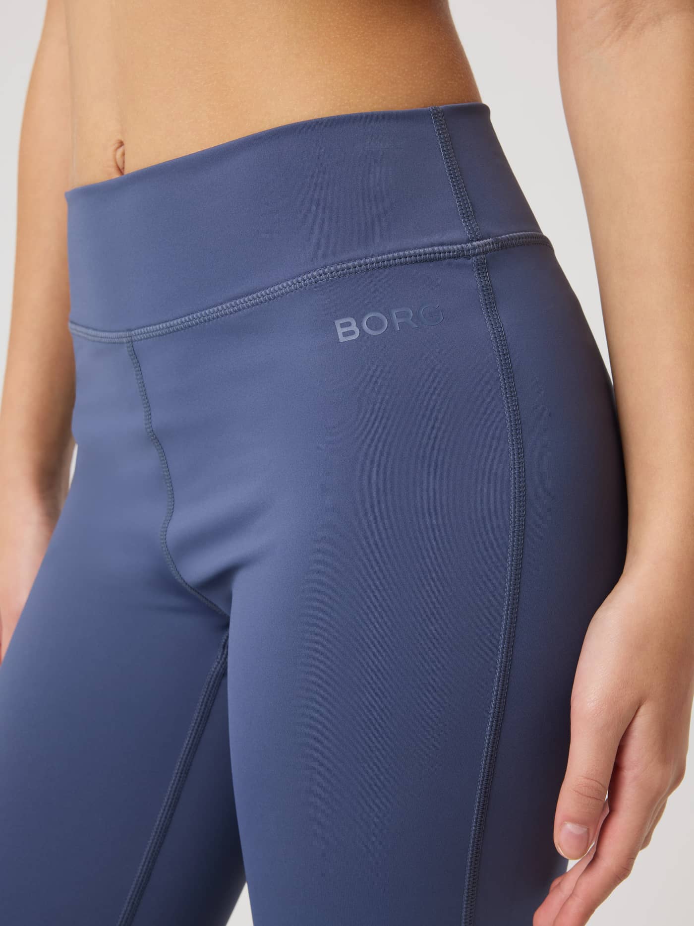 Kids Borg Flare Leggings in Nightshadow Blue (Blue) featuring a high-waisted fit and tonal BORG logo for training. - Image 3