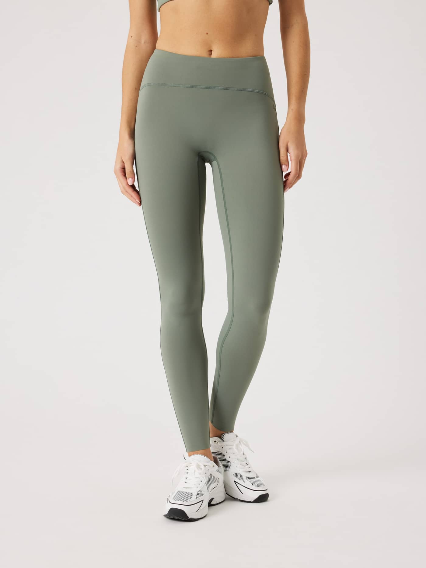 Borg Reform Tights i Agave Green (Grønn) sett forfra, med tettsittende passform og stil for trening. - Image 2