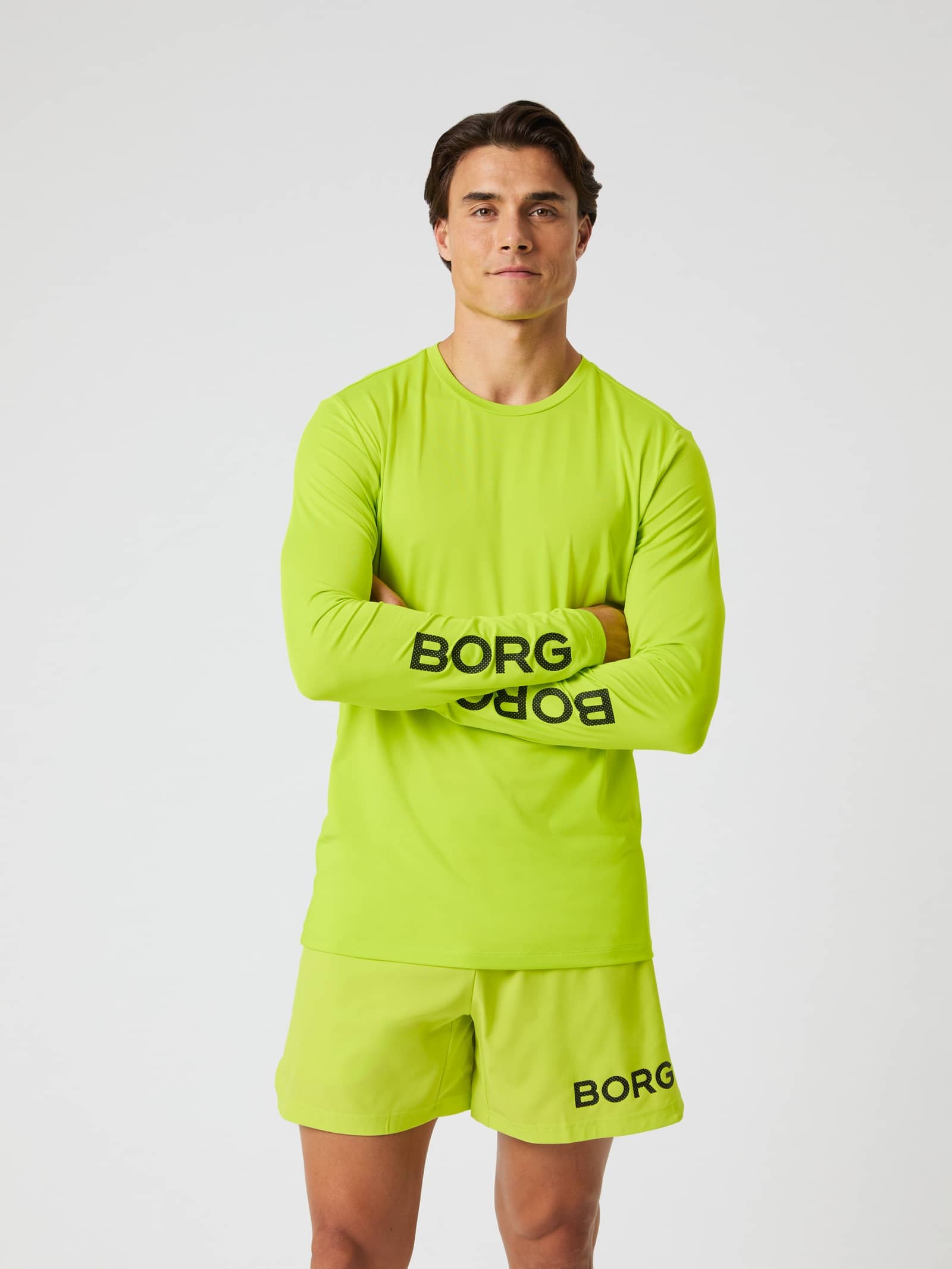 Björn Borg - Borg Long Sleeve T-Shirt Acid Lime Heren - Image 1