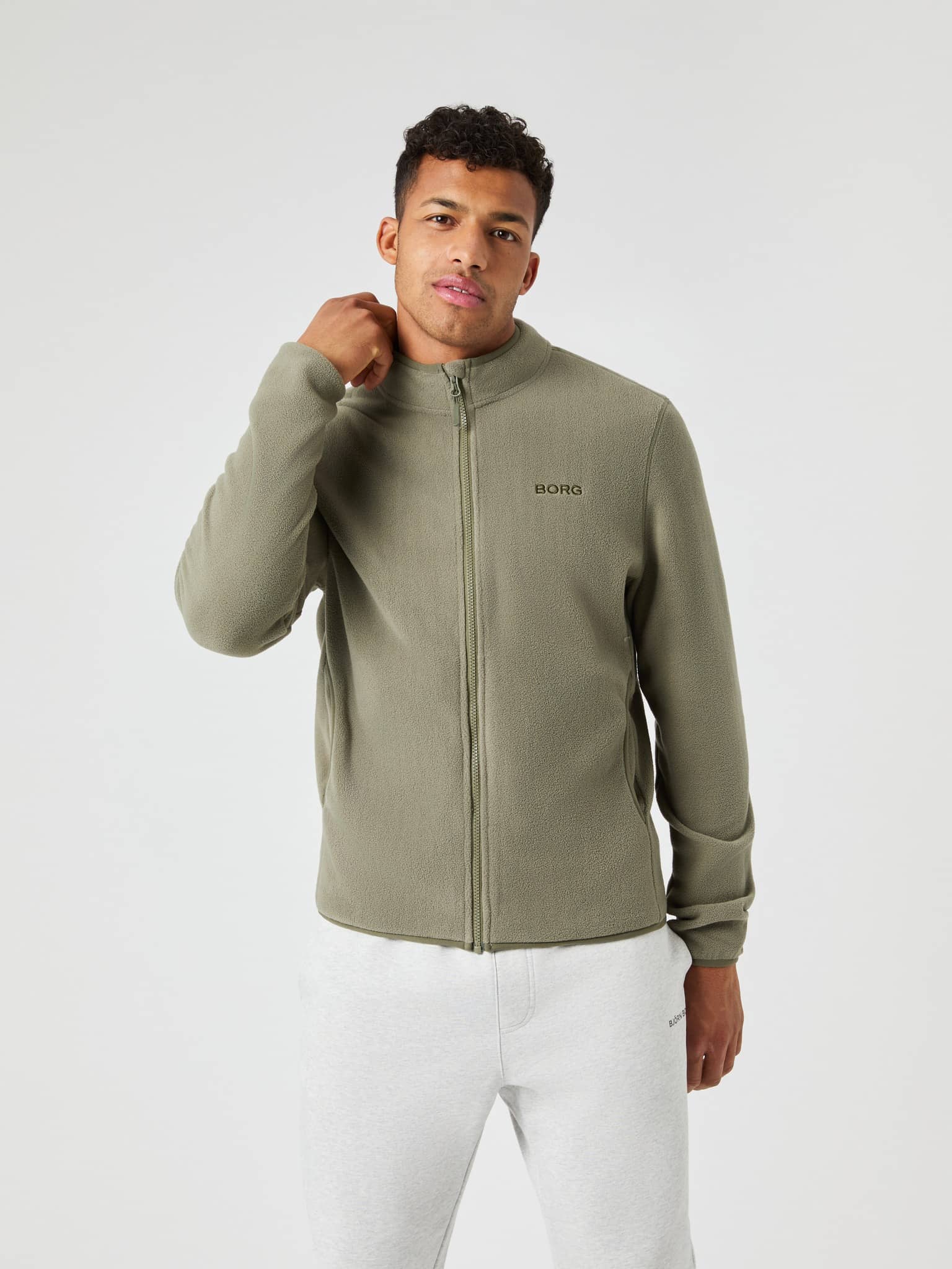 Björn Borg - Borg Full Zip Fleece Dusty Olive Herr - Image 1