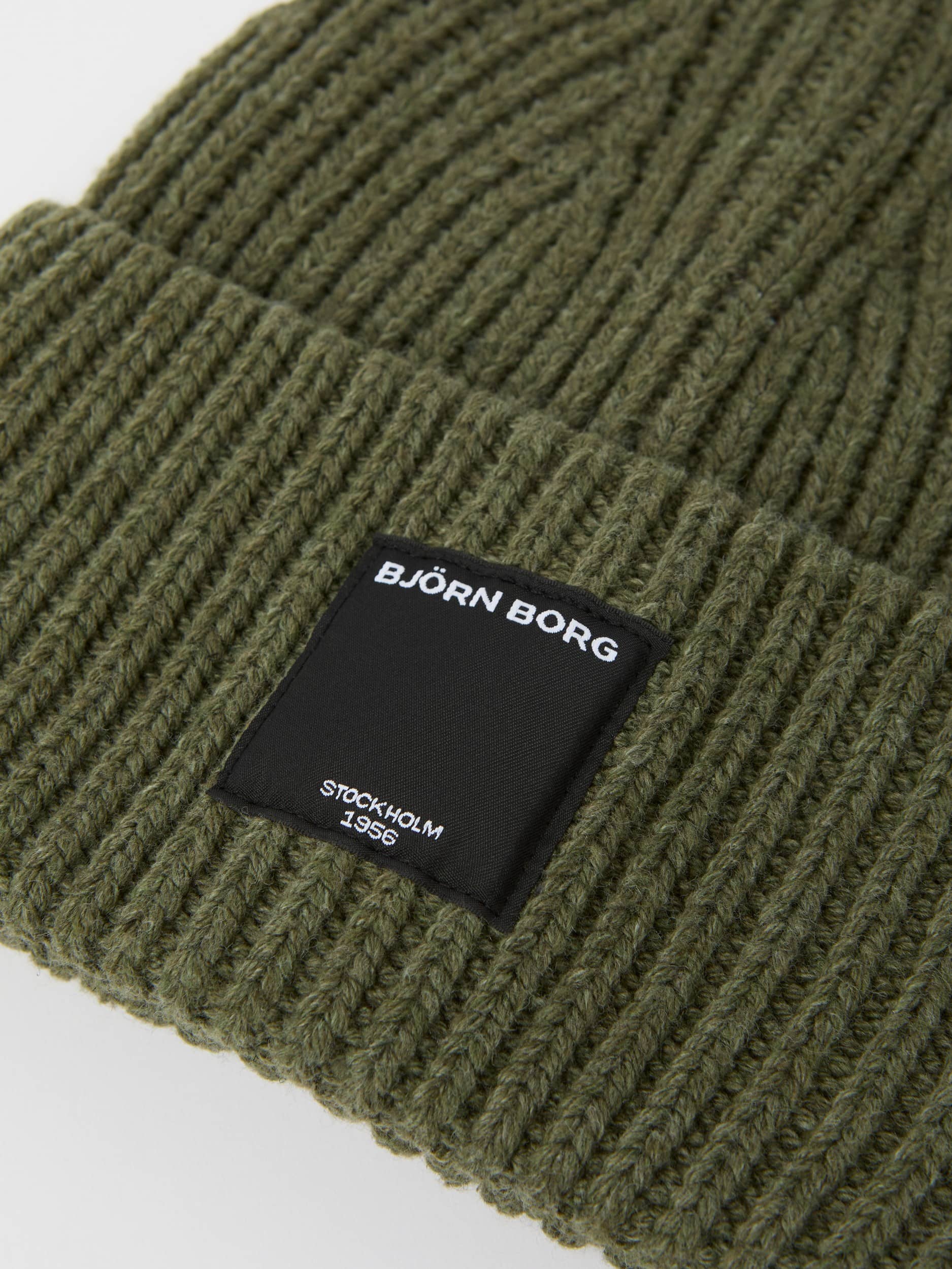 Centre Knit Beanie - Unisex - Dusty Olive | Björn Borg