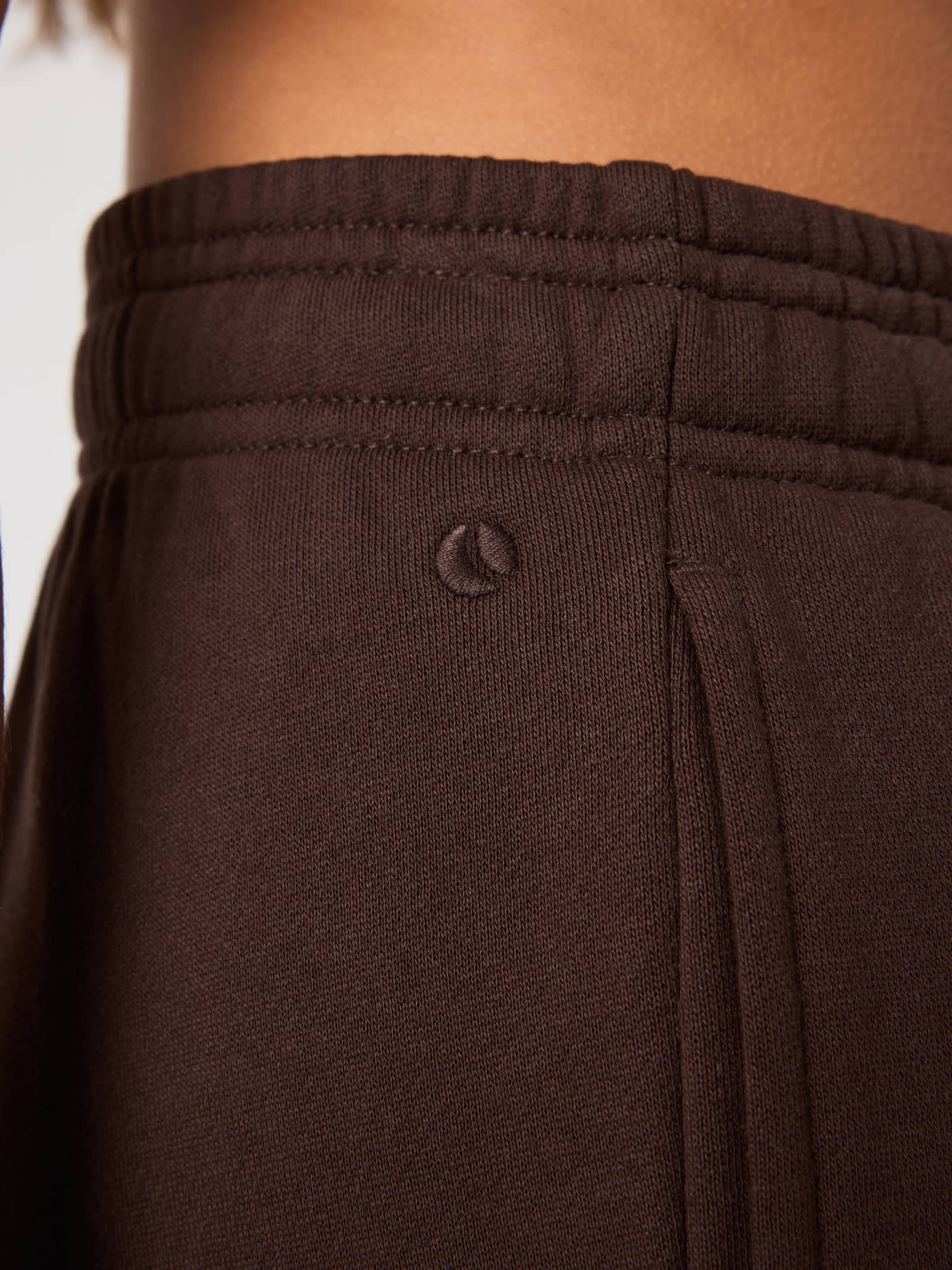 Studio Oversized Sweatpants in Coffee Bean (Brown) featuring a high waistband and tonal tennis logo embroidery. - Image 6