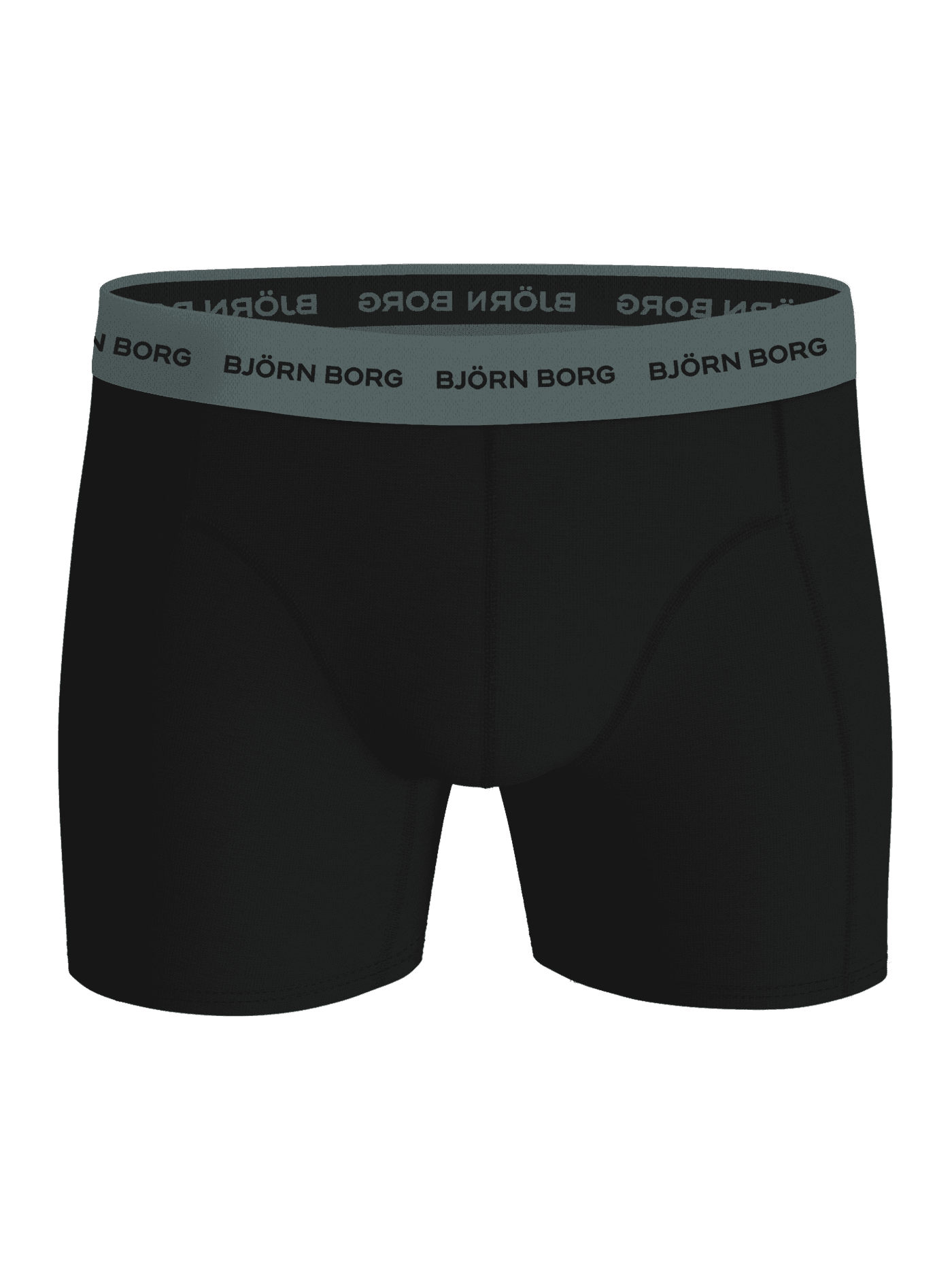 Front view of the black (Black) Björn Borg Cotton Stretch Boxers 5-pack, functional cotton boxer briefs with a grey logo. - Image 4