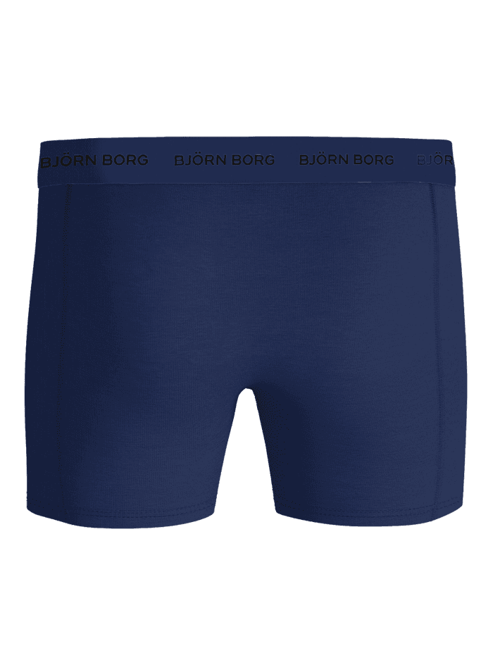 Cotton Stretch Boxers 5-pack en Bleu en coton extensible avec logo noir pour une coupe et un style parfaits. - Image 3