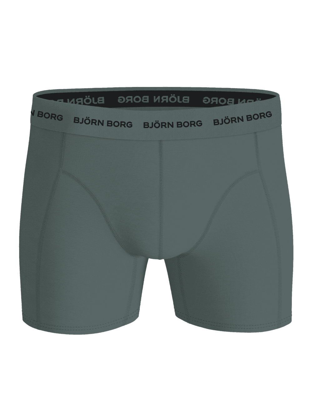 Cotton Stretch Boxers 5-pack in green, showcasing a single pair of boxer briefs with a microfiber logo waistband. - Image 6