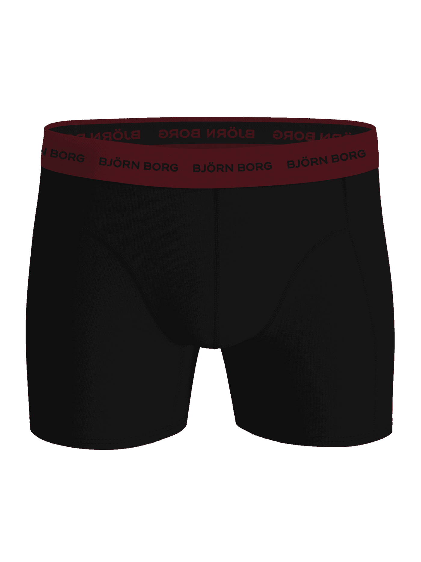 Front view of the black Cotton Stretch Boxers 5-pack, showing functional men's boxer briefs with a logo elastic waistband. - Image 5
