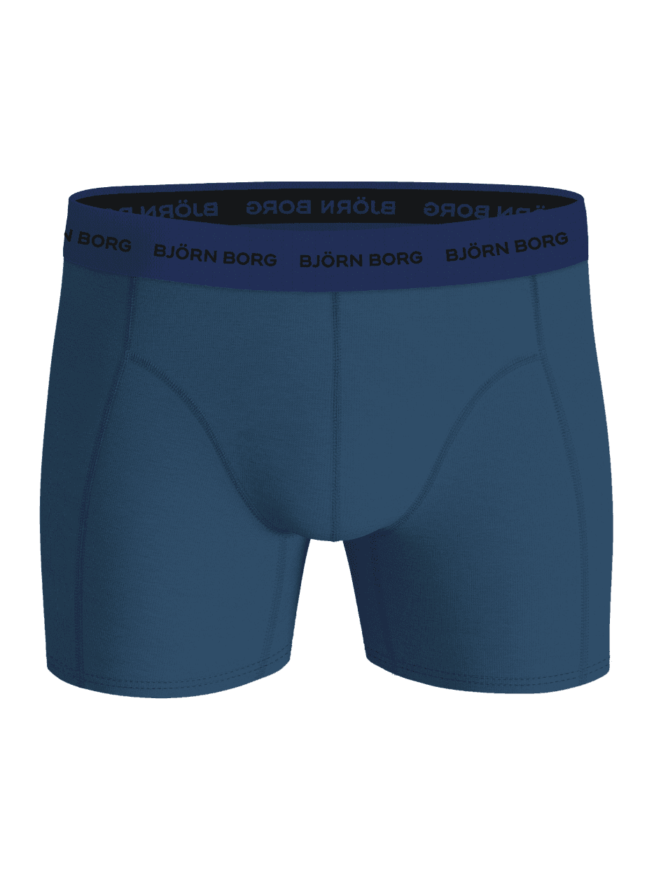 Cotton Stretch Boxers 7-pack in blue for men, featuring soft cotton stretch boxer briefs and a microfiber logo waistband. - Image 2