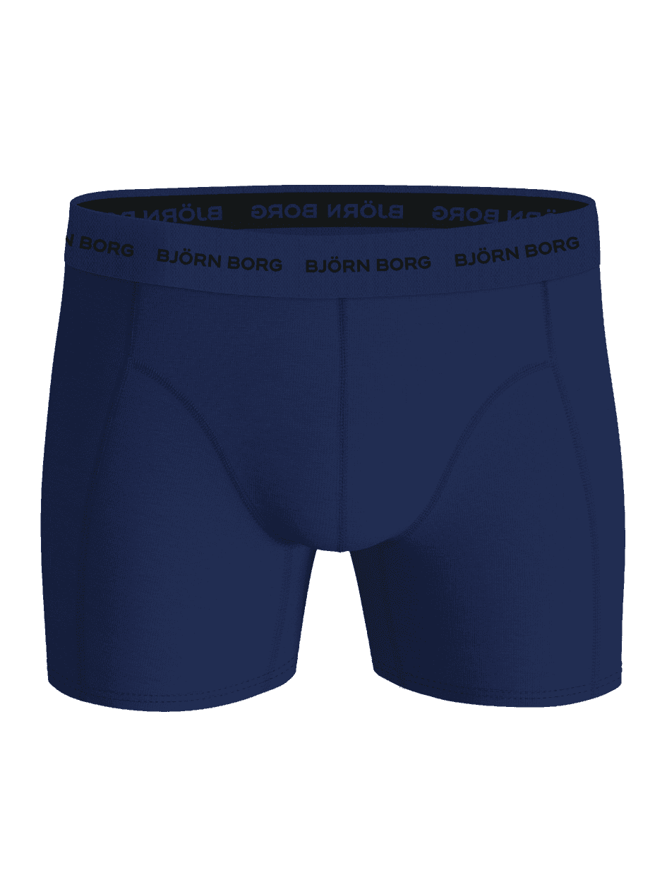Cotton Stretch Boxers 7-pack in Blue, featuring functional cotton blend boxer briefs with a stylish black logo waistband. - Image 4