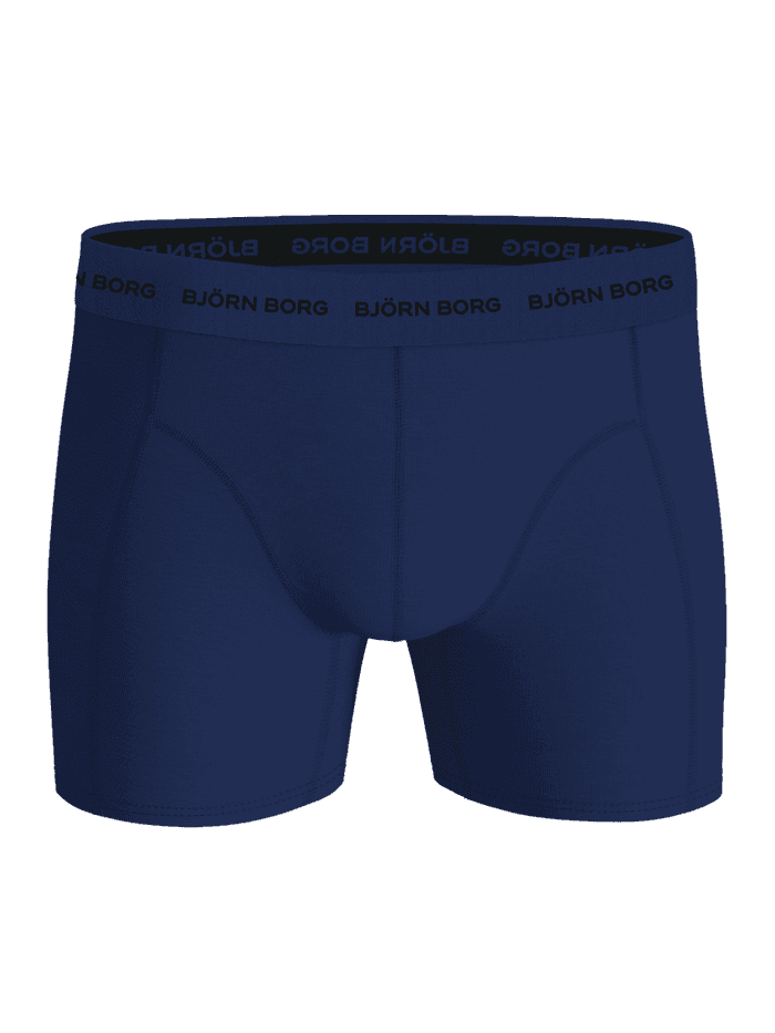 Cotton Stretch Boxers 7-pack bleu en mélange de coton avec une ceinture élastique à logo noir élégante. - Image 4