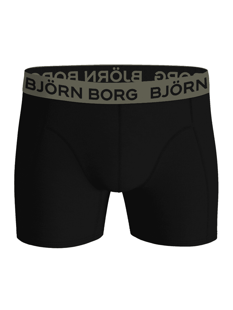 Cotton Stretch Boxers 12-pack in Schwarz mit grünem Mikrofaserbund und dunklem Logo für Stil und unterstützende Passform. - Image 5