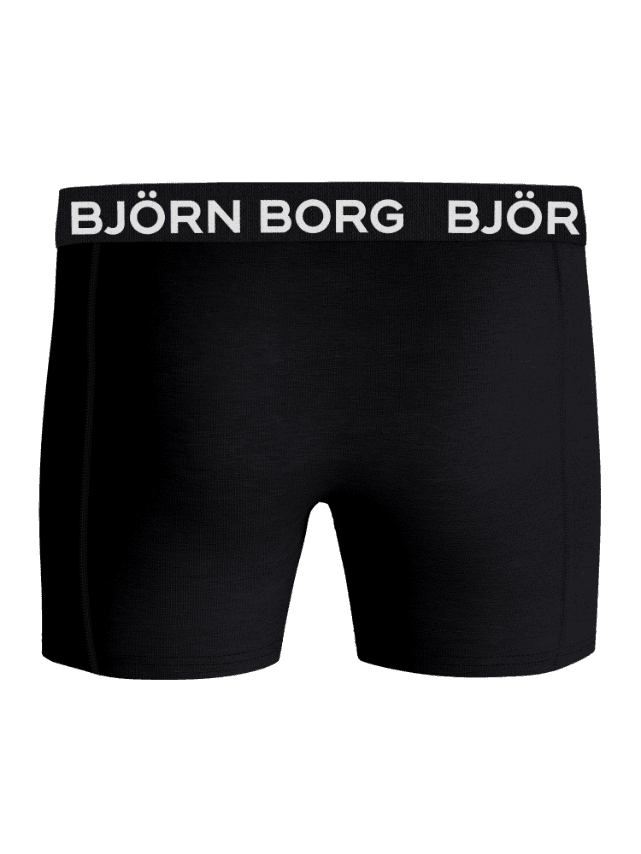 Vorderansicht der schwarzen Cotton Stretch Boxers 12-pack Boxer Briefs mit weißem Logo am Logo-Bund. - Image 3