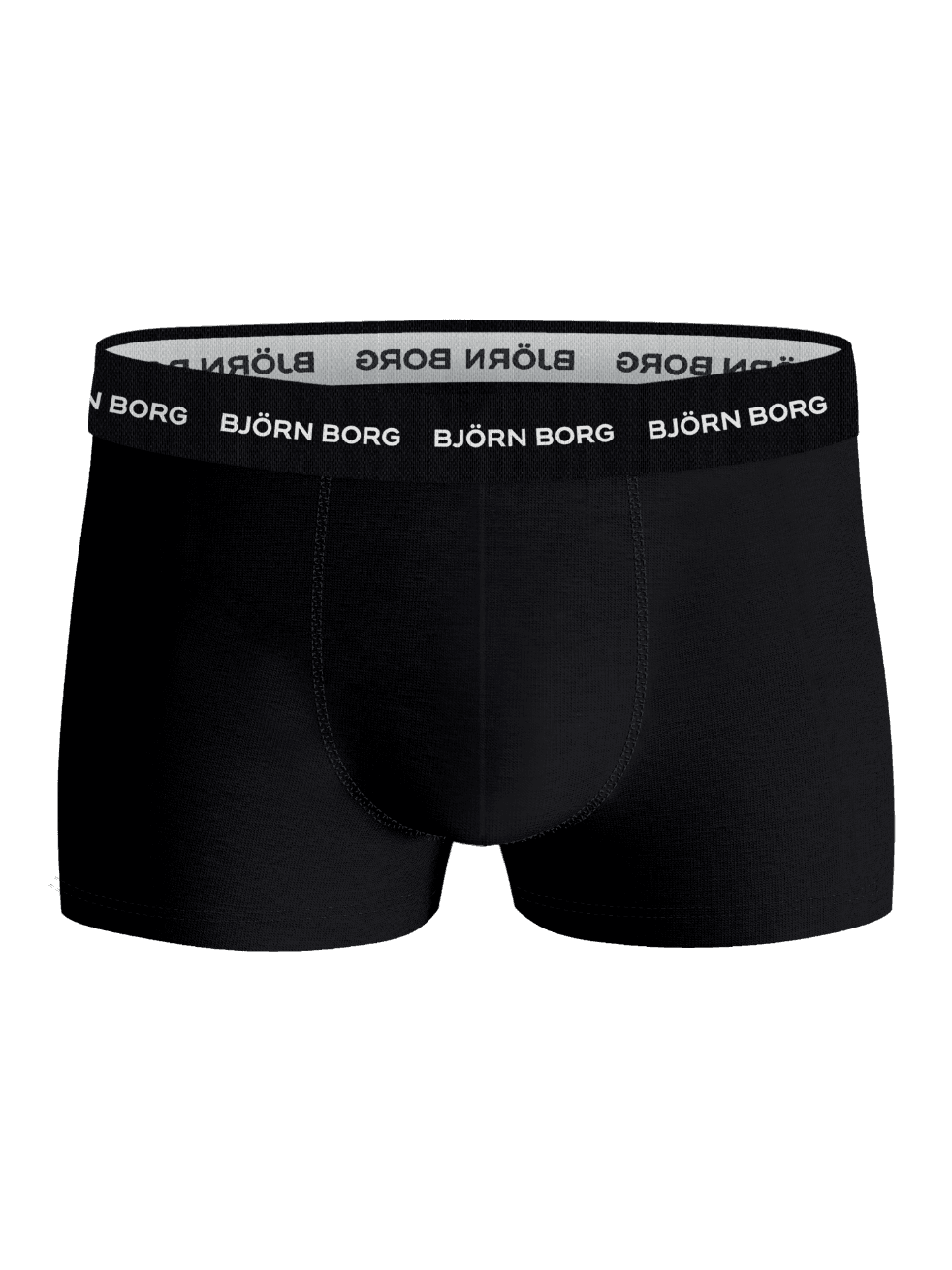 Cotton Stretch Trunks 3-pack i sort bomuldsstretch set forfra med hvidt logoprint på elastikken. - Image 5
