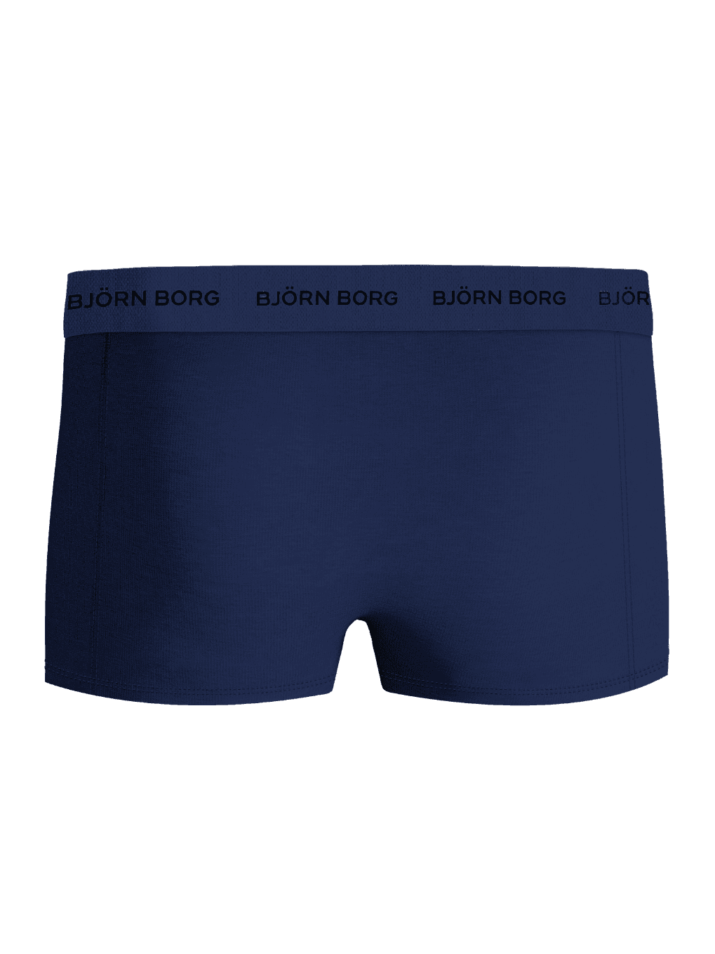Cotton Stretch Trunks 3-pack i marineblå set forfra med sort logo på linningen for en behagelig pasform. - Image 3