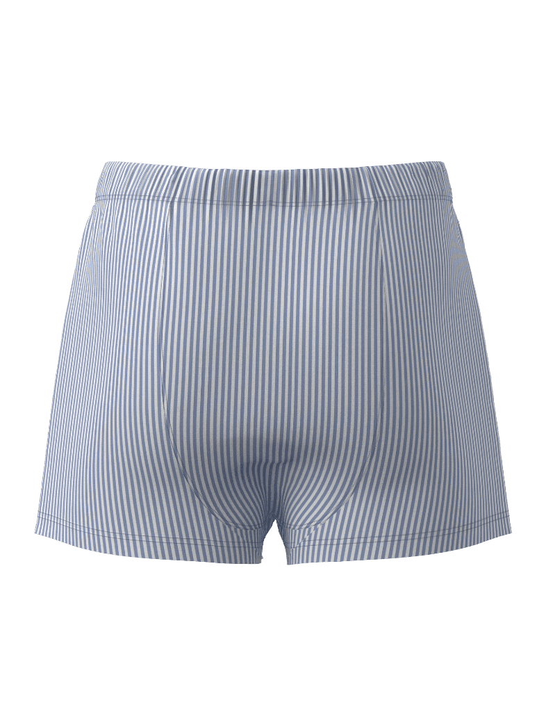 Blue and white striped Cotton Stretch Woven Boxers Shorts 2-pack in high-quality woven cotton for a stylish loose fit. - Image 3
