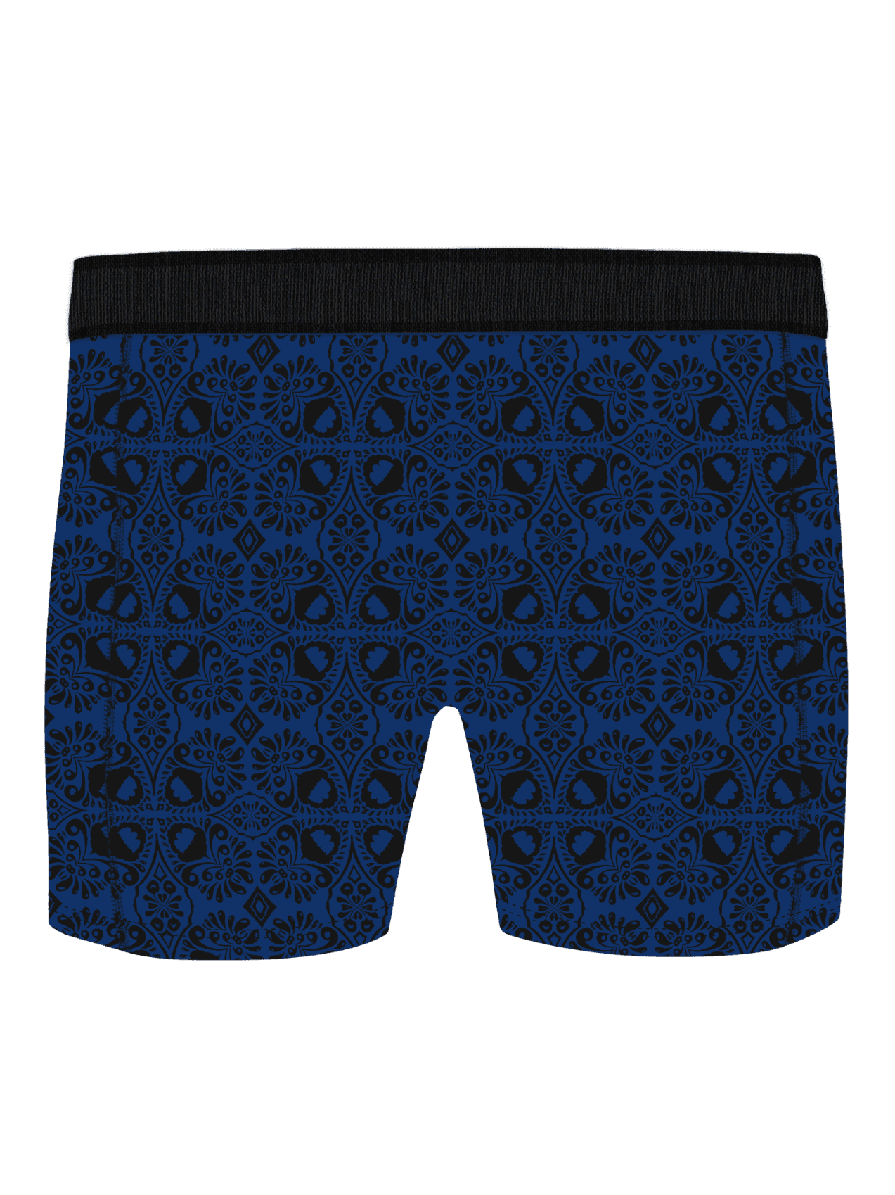 Navy Björn Borg Organic Cotton Stretch Boxers 2-pack featuring a decorative black and blue ornate print. - Image 3